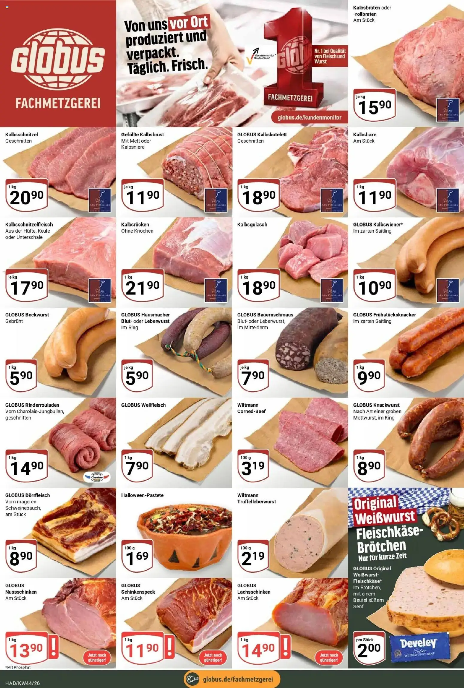 Globus Prospekt Halle (saale) – gültig ab 26.10.2026 | Seite: 7 | Produkte: Rinderrouladen, Bockwurst, Wurst, Fleisch