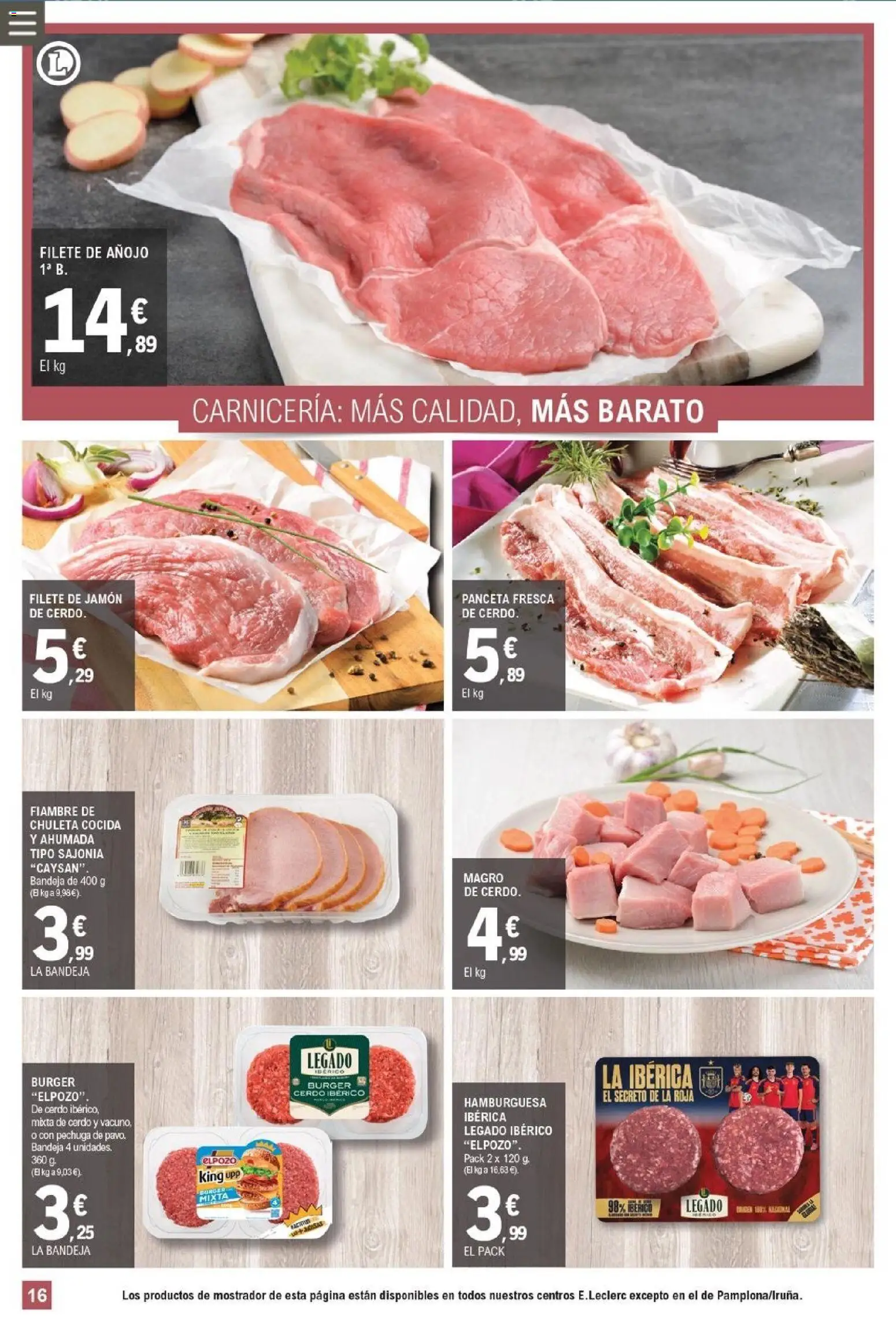 E.Leclerc folleto │ válido desde el 06.05.2026 | Página: 16 | Productos: Ηλεκτρικός φούρνος, Jamón, Cerdo, Σοκολατούχο γάλα