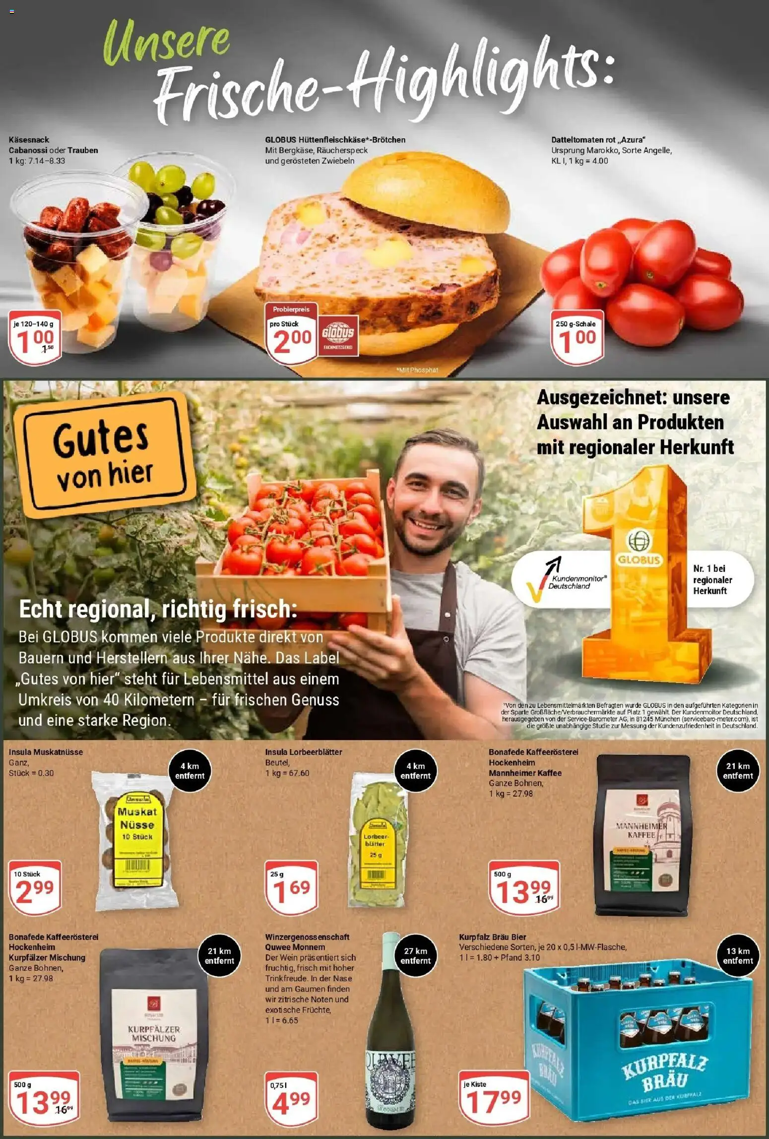 Globus Prospekt Mannheim (ab 24.08.2026) » Angebote online | Seite: 2 | Produkte: Trauben, Kaffee, Bier, Wein