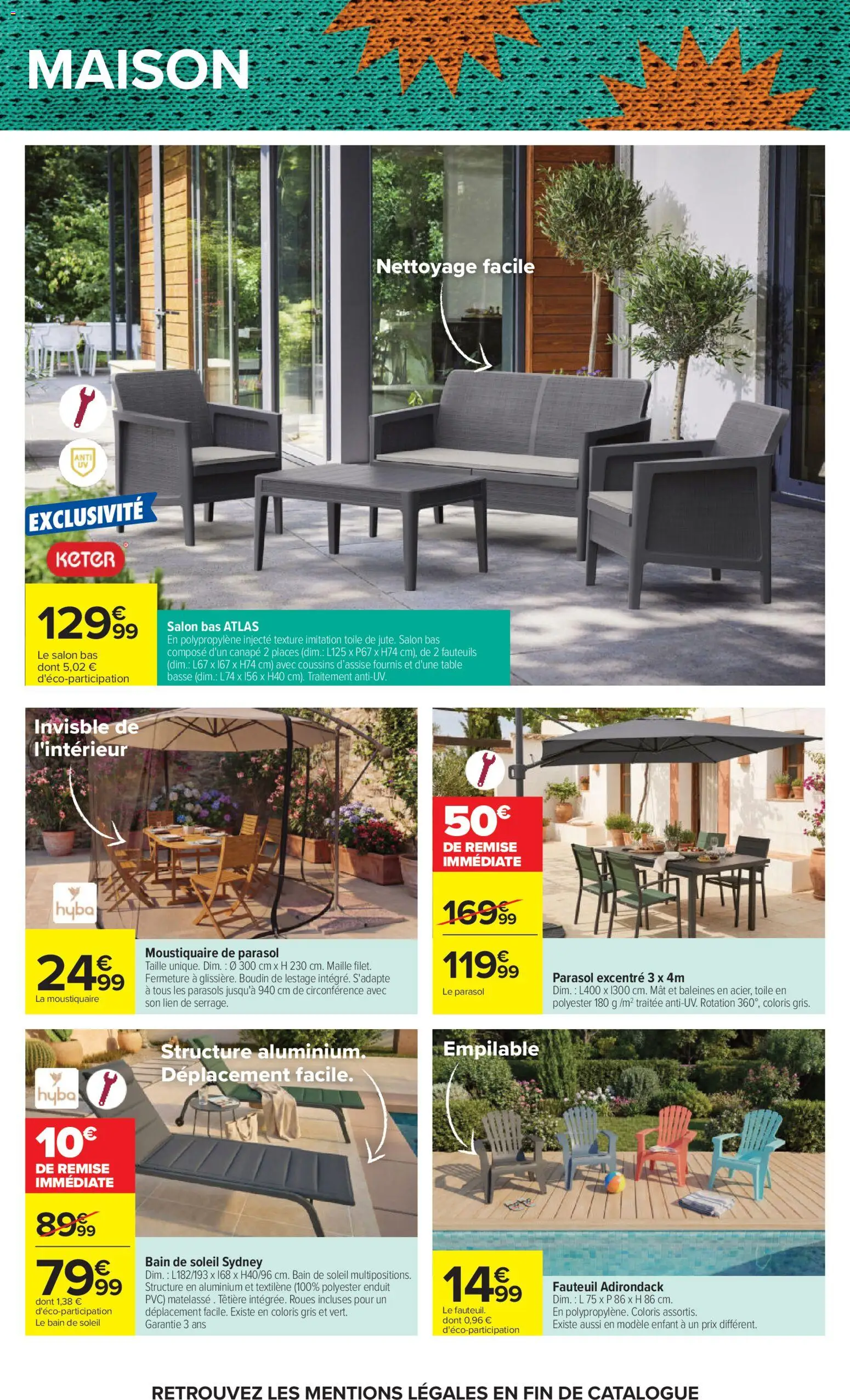 {H1} | Page: 87 | Produits: Moustiquaire, Canapé, Fauteuil, Table
