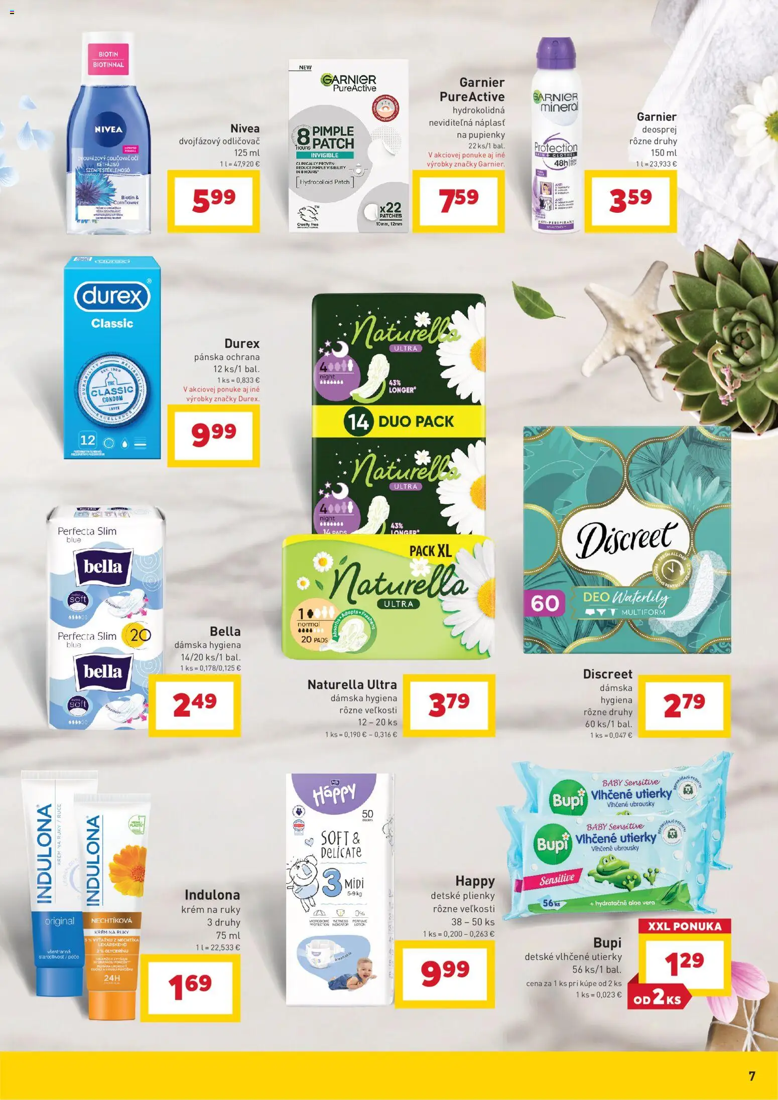 Nové Billa akcie – leták je platný od 29.07.2026 | Strana: 7 | Produkty: Nivea, Krém na ruky, Plienky, Indulona