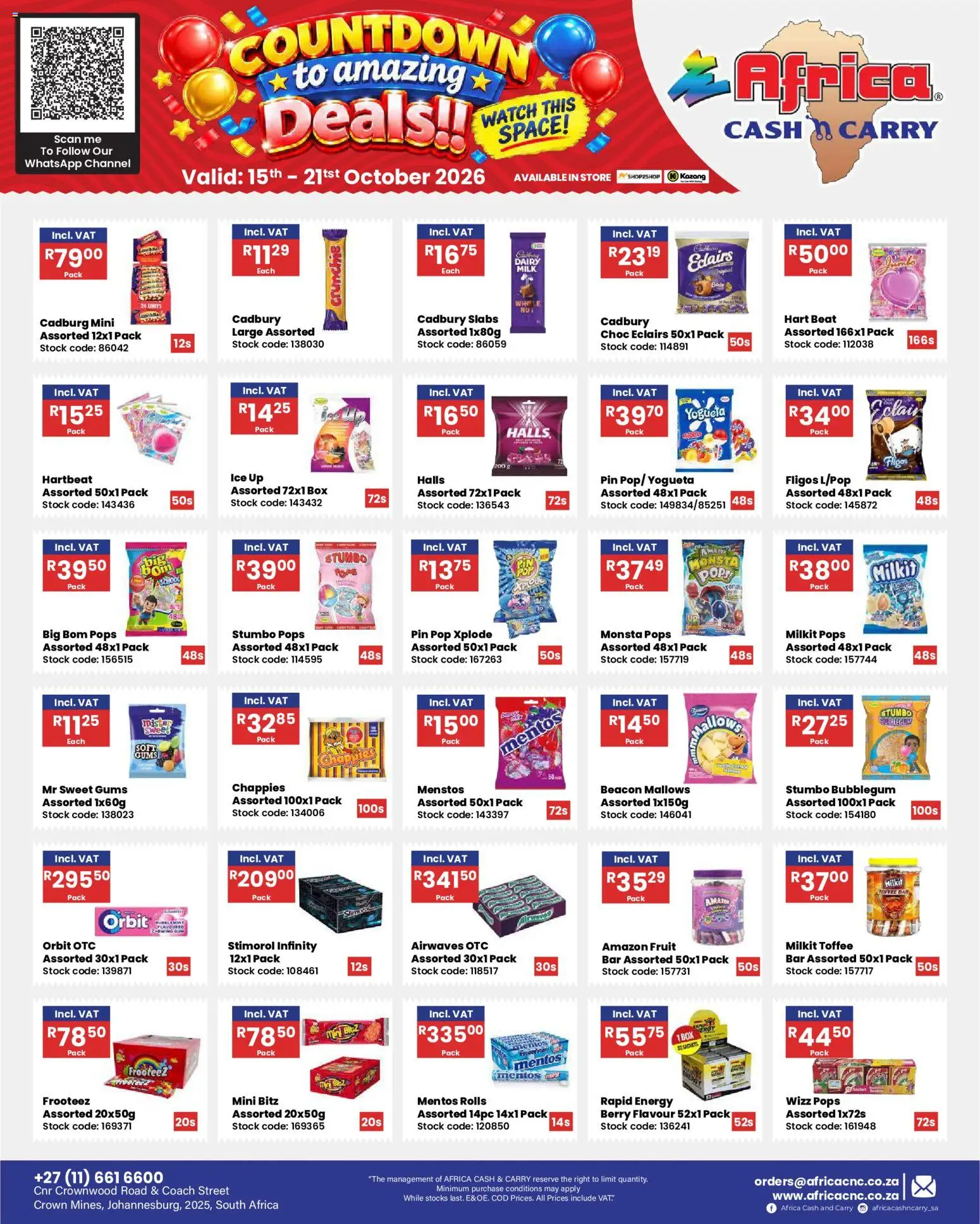 New Africa Cash & Carry catalogue – valid from 15/10/2026 | Page: 26 | Products: Watch, Box, Stock, Fruit