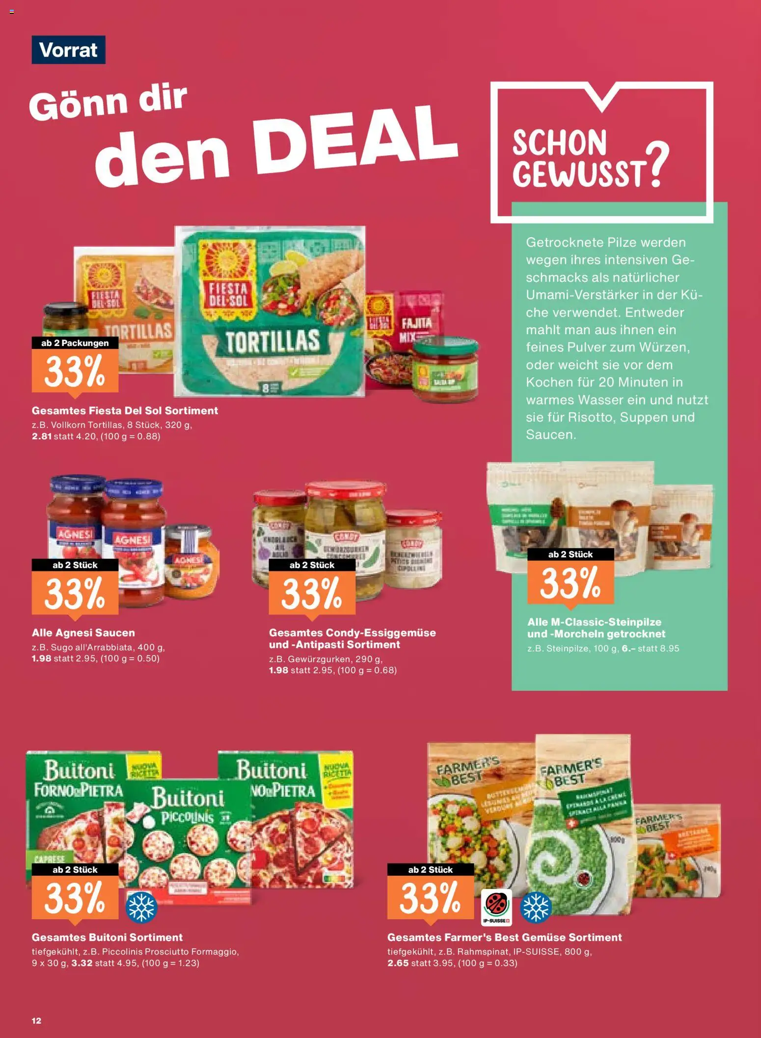 Migros aktionen – gültig ab 03.09.2026 | Seite: 12 | Produkte: Pulver, Pizza, Gemüse, Wasser
