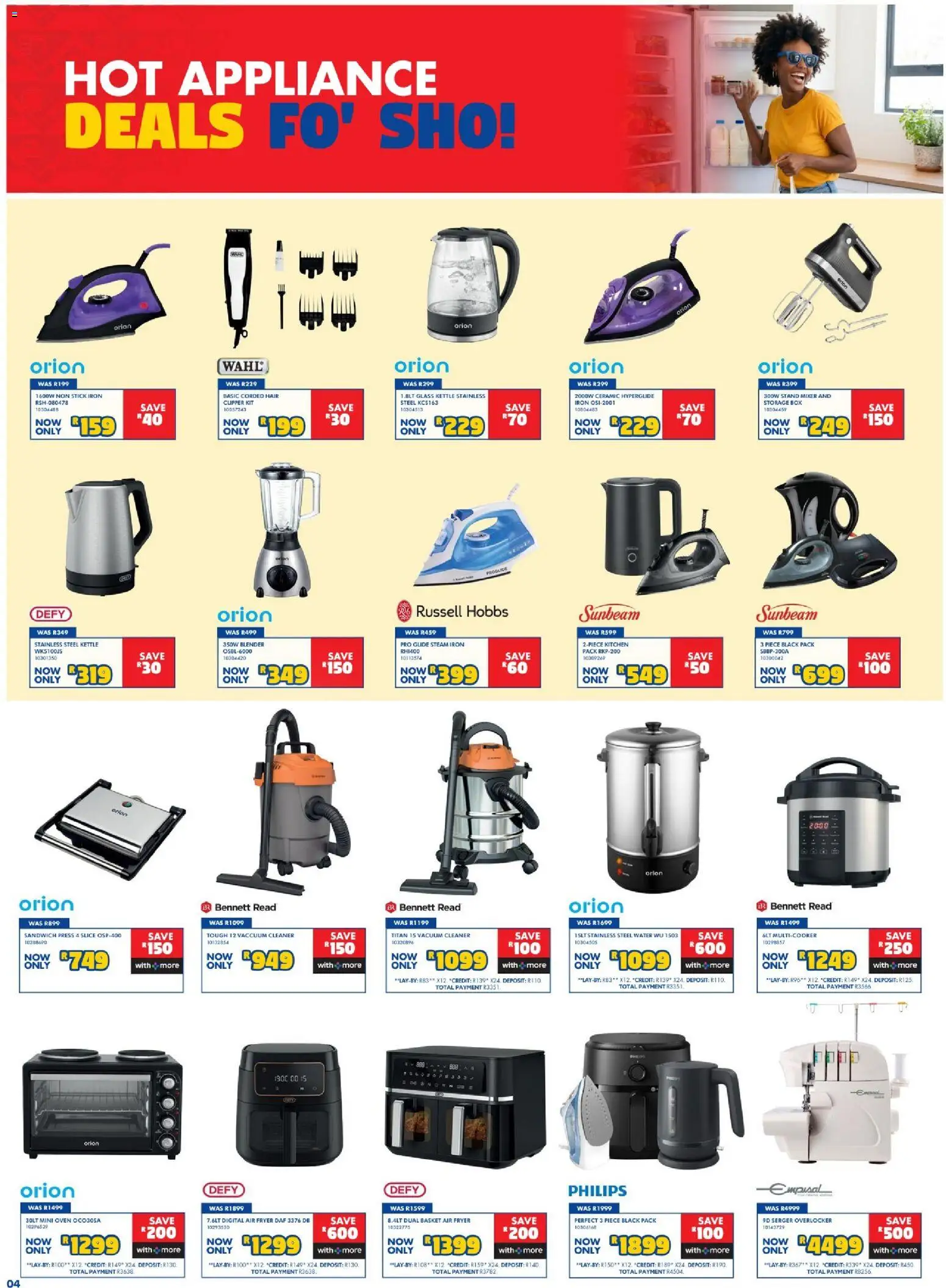 New Russells catalogue – valid from 15/10/2026 | Page: 4 | Products: Vacuum cleaner, Mixer, Blender, Air fryer