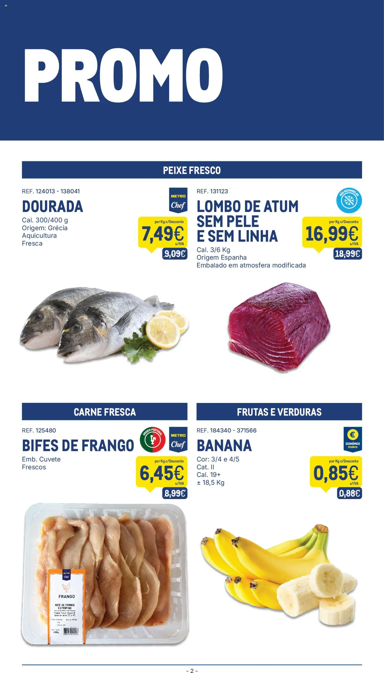 Makro folheto │ válido de 29/09/2026 | Página: 2 | Produtos: Banana, Frutas, Lombo, Peixe