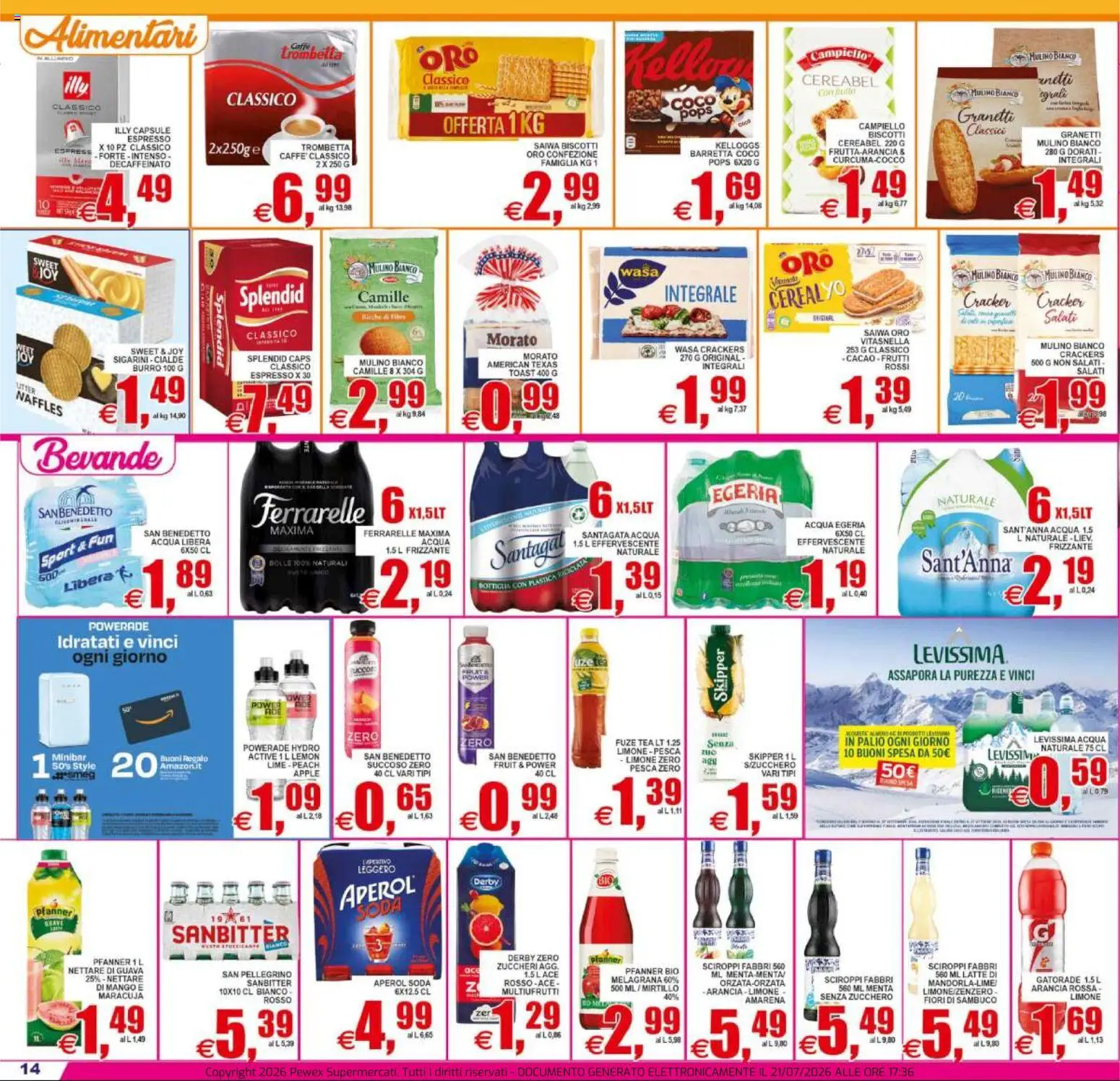 Volantino Pewex del 22/07/2026 | Pagina: 14 | Prodotti: Acqua, Mango, Burro, Menta