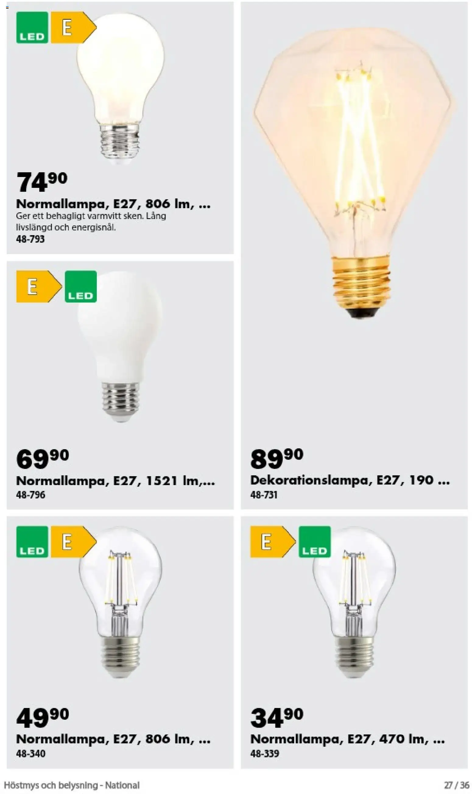 Biltema reklamblad aktuell från 01/09/2026 | Sida: 27 | Produkter: Belysning