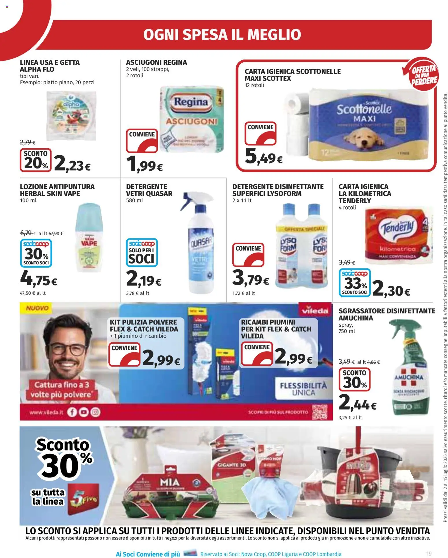 Volantino Ipercoop del 02/07/2026 | Pagina: 19 | Prodotti: Carta igienica, Detergente, Data, Piatto