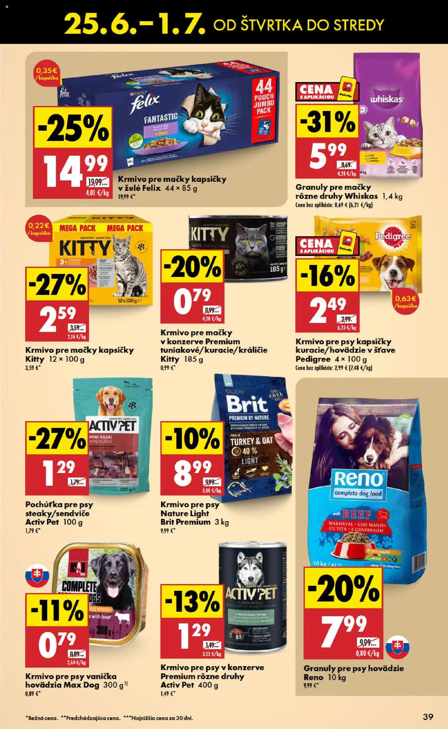 Nové Biedronka akcie – leták je platný od 25.06.2026 | Strana: 39 | Produkty: Felix, Whiskas