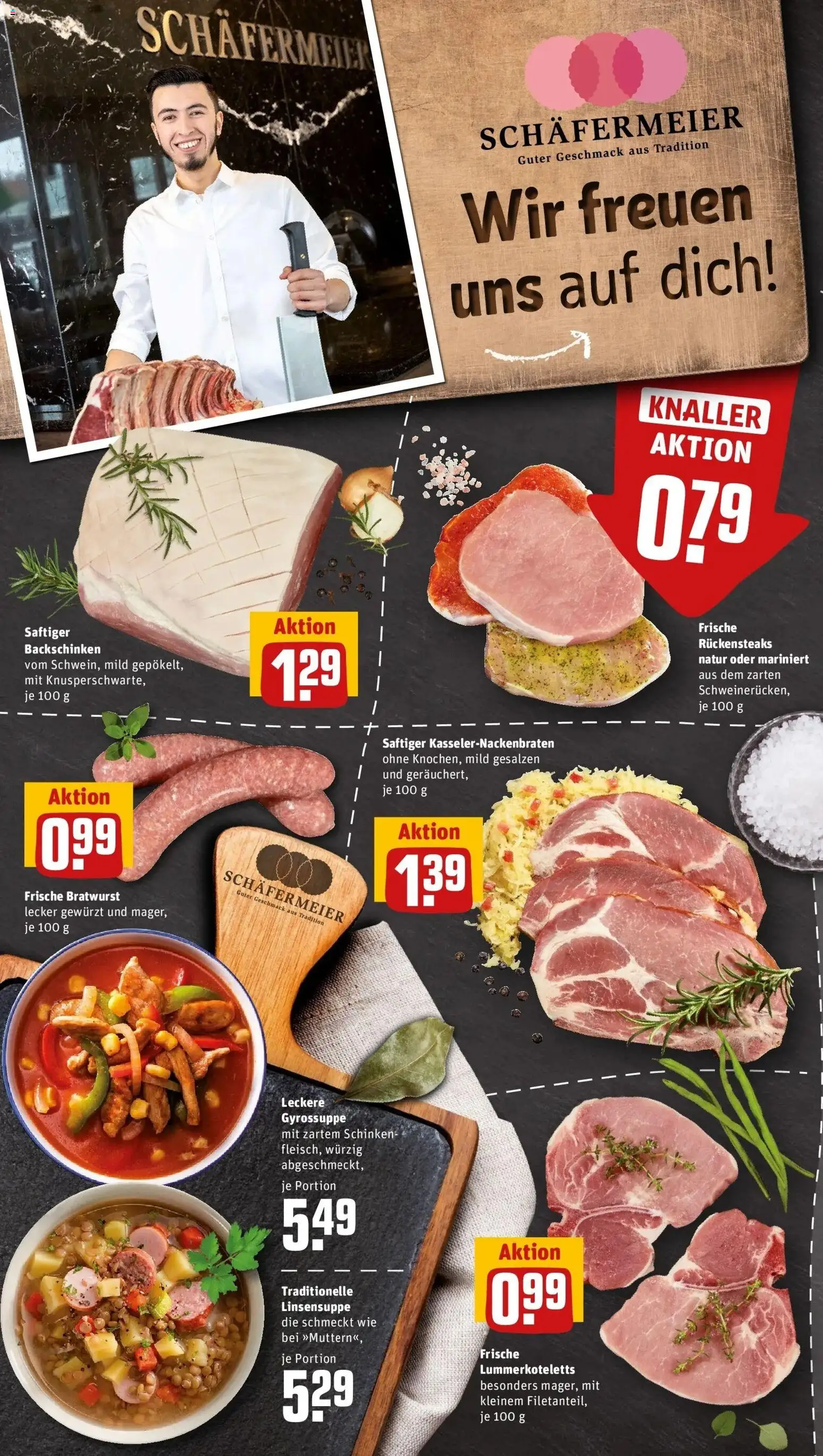 REWE Prospekt ab 05.10.2026 zum Blättern » Angebote | Seite: 10 | Produkte: Bratwurst, Schinken