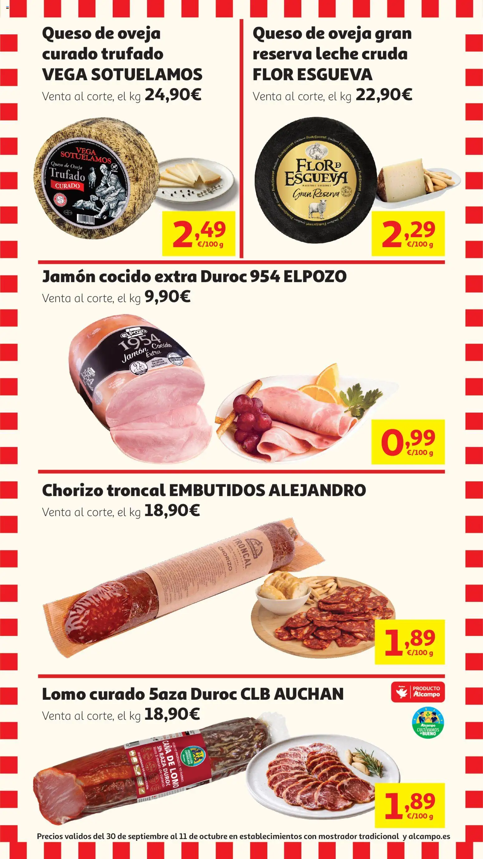 Alcampo Charcu y quesos │ válido desde el 30/09/2026 | Página: 2 | Productos: Queso de oveja, Leche, Embutidos, Carne