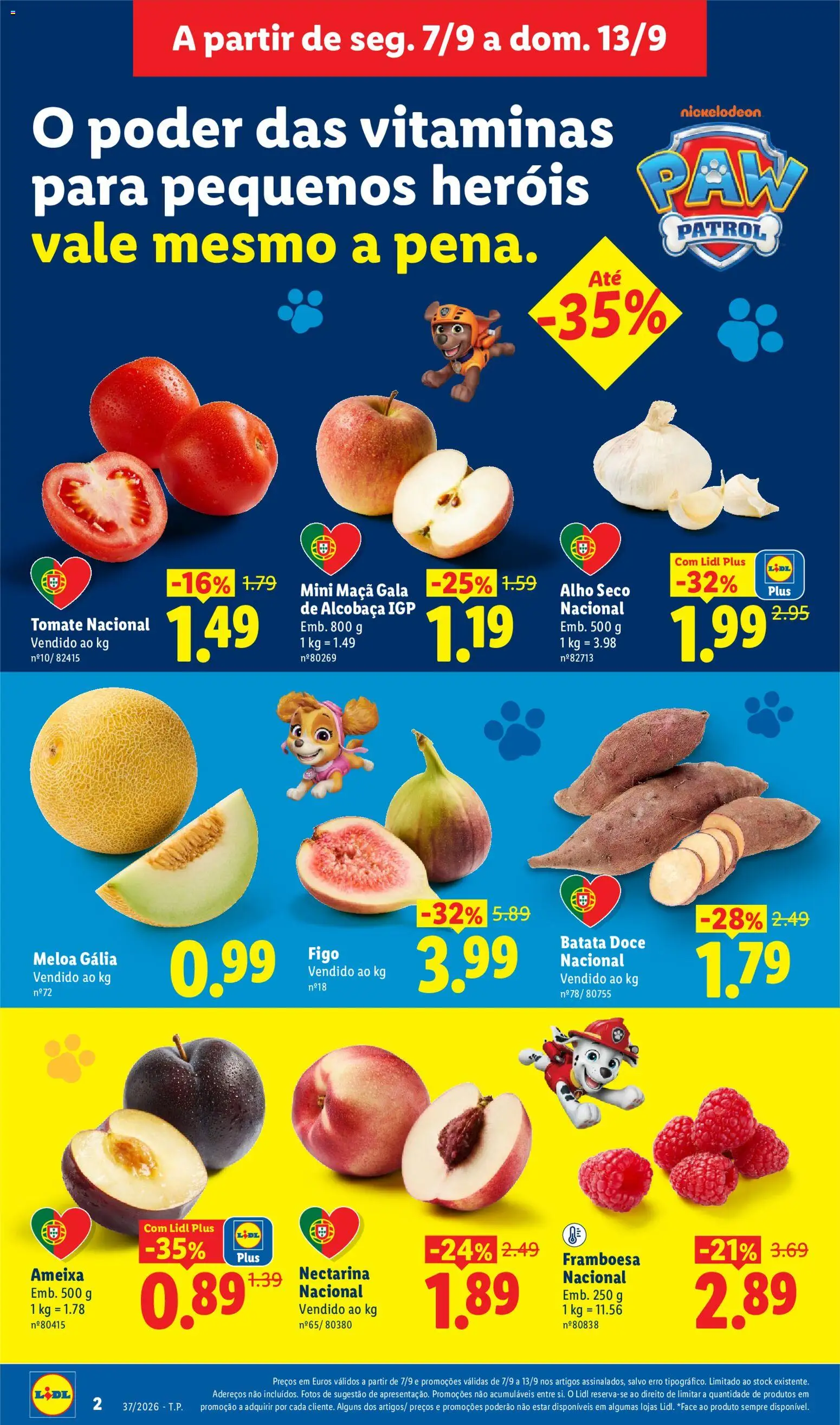 Lidl Promoções Semanais │ válido de 07/09/2026 | Página: 4 | Produtos: Batata, Maça, Tomate, Alho