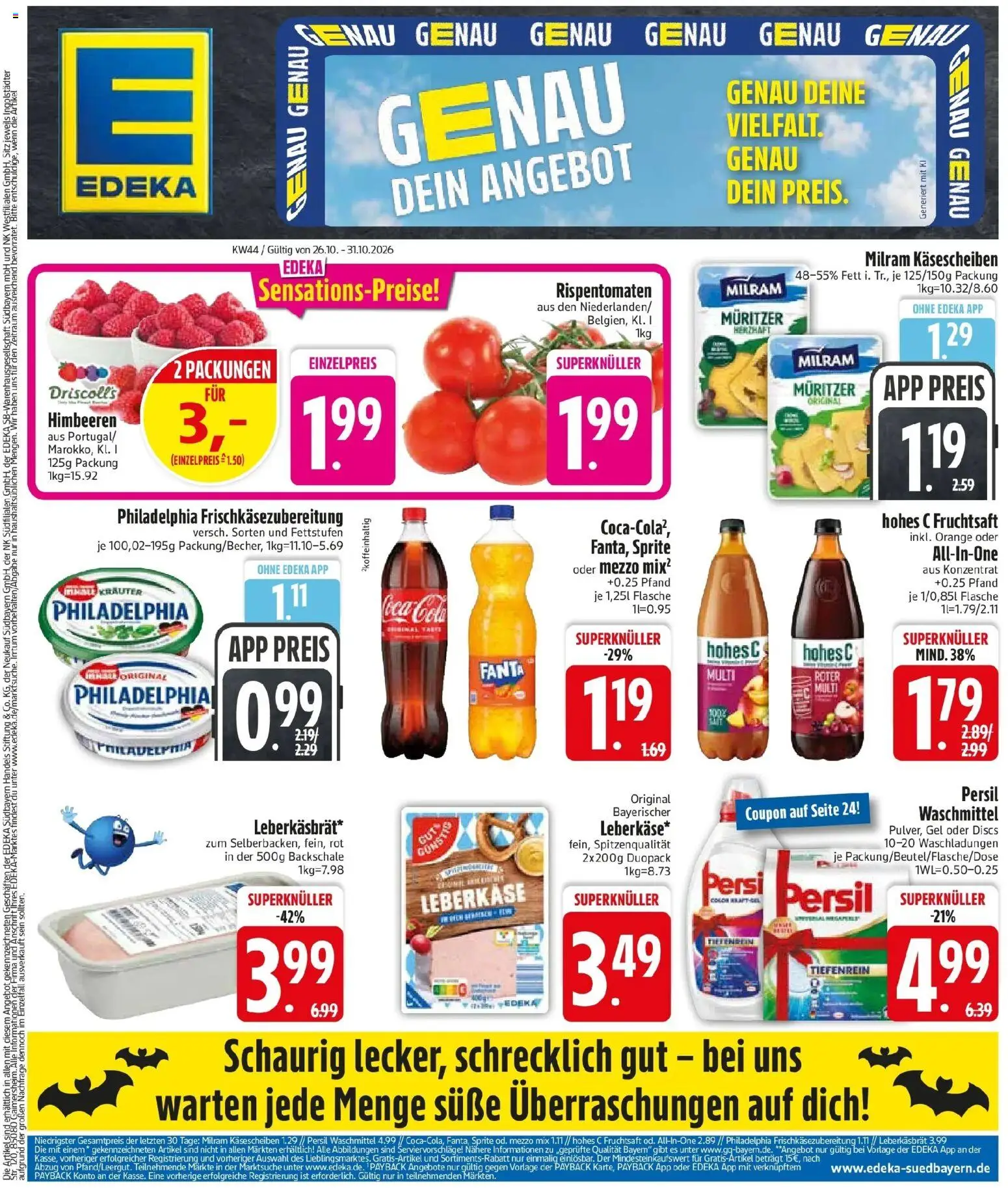 Edeka Prospekt Kipfenberg (ab 26.10.2026) » Angebote Online | Seite: 3 | Produkte: Fanta, Sprite, Cola, Milram