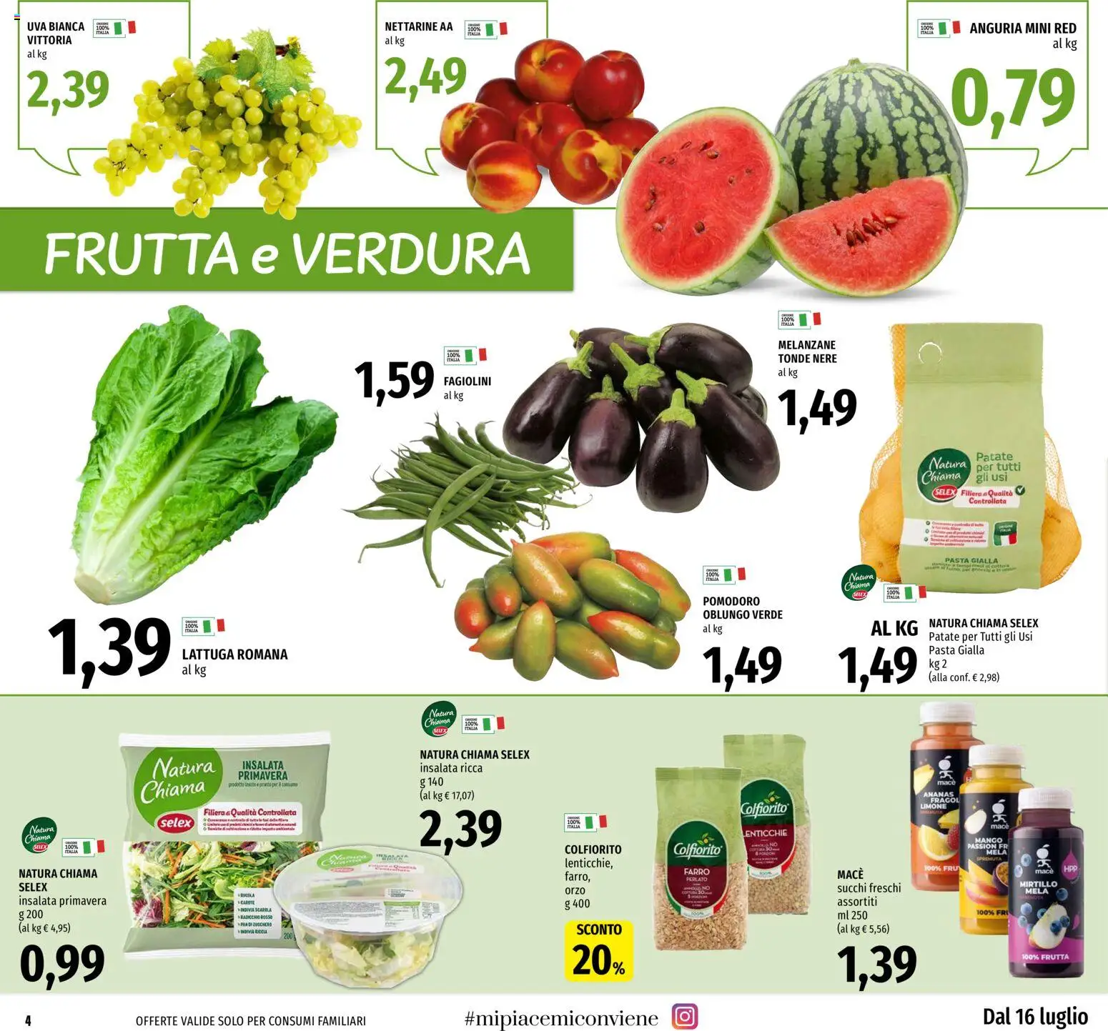 Volantino EMI del 16/07/2026 | Pagina: 4 | Prodotti: Lenticchie, Frutta, Mango, Melanzane
