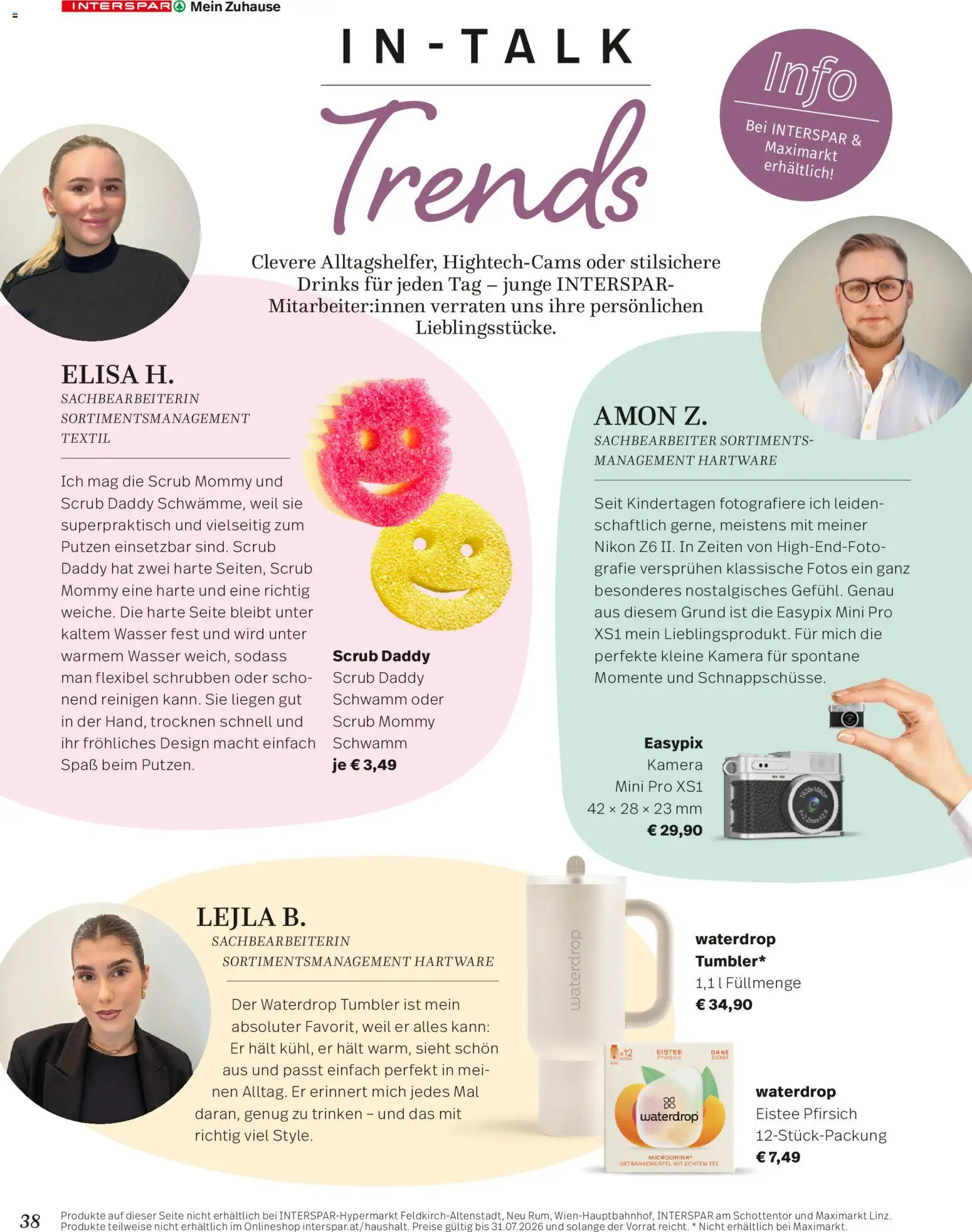 Interspar Mein Zuhause Magazin  gültig ab 07.04.2026 | Seite: 38 | Produkte: Wasser, Pfirsich, Kamera, Tee