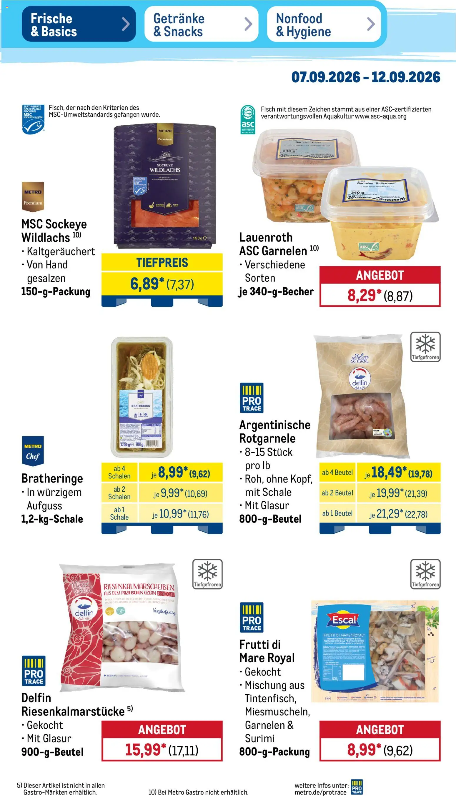 Metro Prospekt – gültig ab 07.09.2026 | Seite: 7 | Produkte: Öl, Garnelen, Fisch