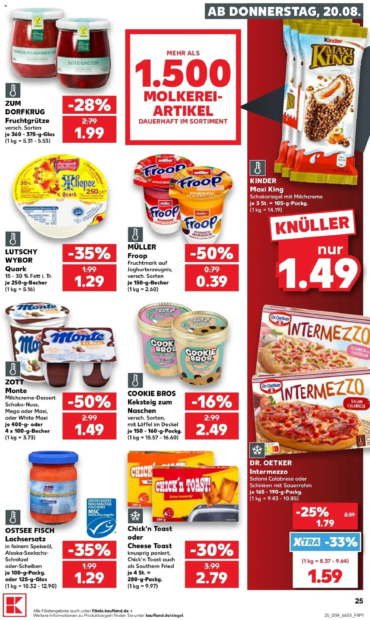 Prospekt Kaufland ab 17.08.2026 » Angebote Online zum Blättern | Seite: 36 | Produkte: Froop, Quark, Toast, Salami