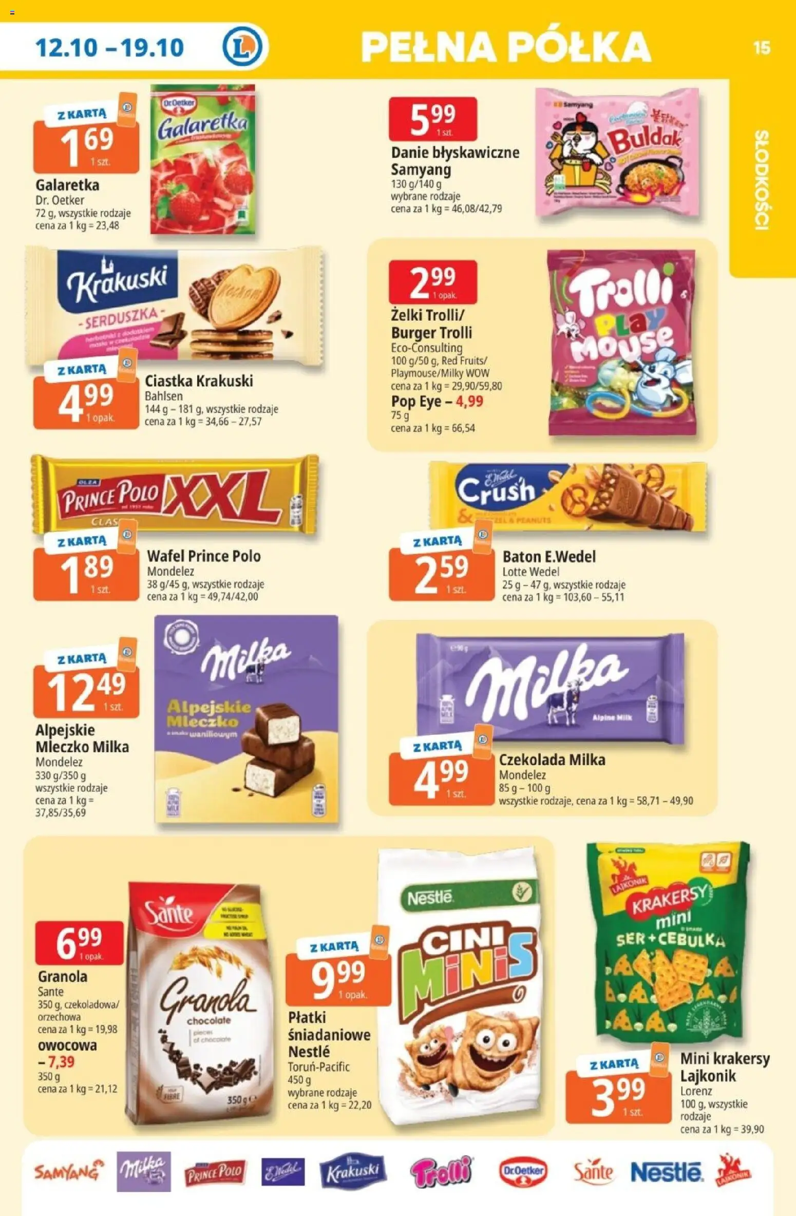 E.Leclerc gazetka - Tanio To Tu od 12.10.2026 | Strona: 15 | Produkty: Karta, Orzechowa, Prince polo, Ser