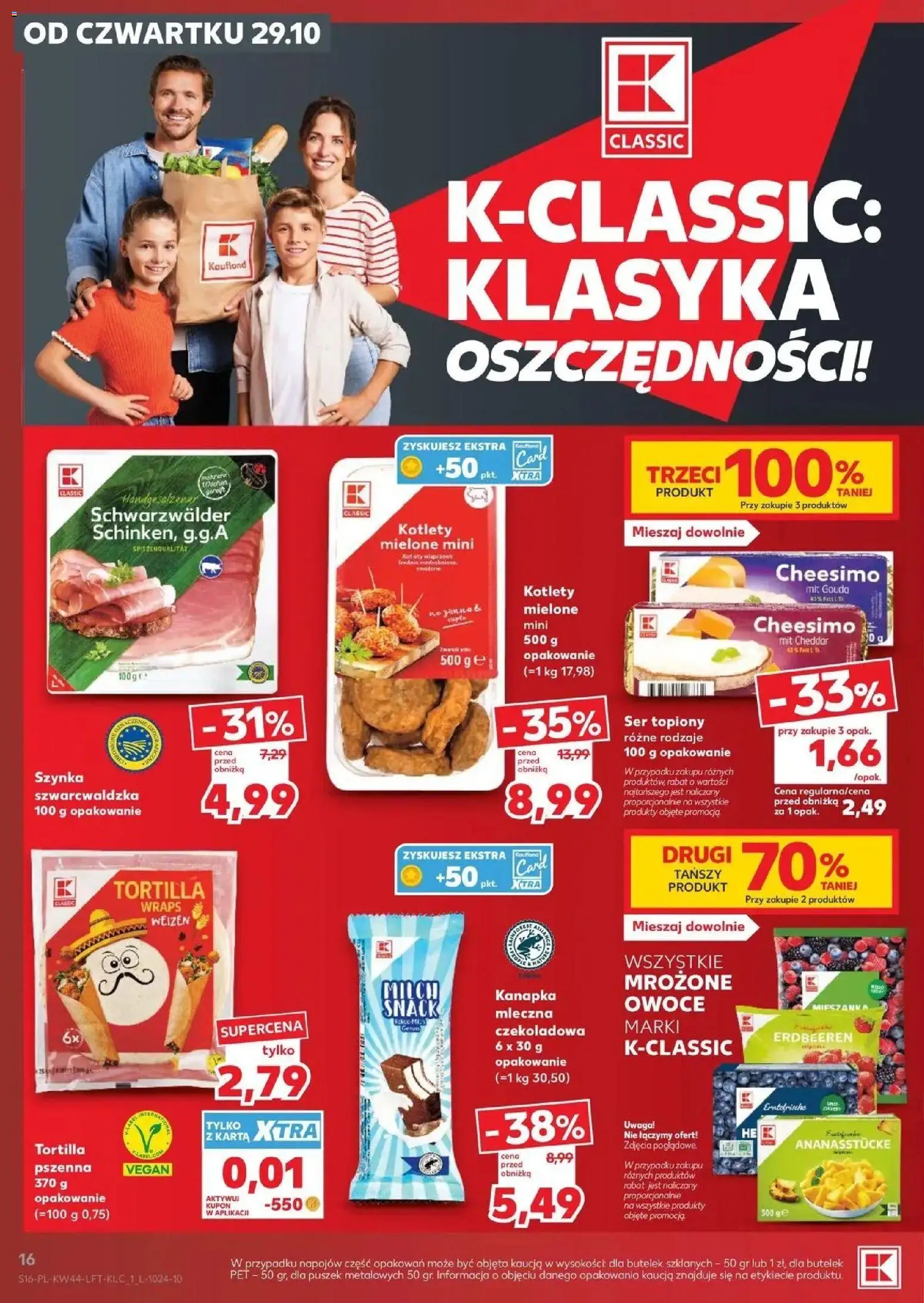 Kaufland aktualna gazetka od 29.10.2026 - od jutra PDF | Strona: 16 | Produkty: Ser topiony, Mleczna kanapka, Szynka, Cheddar