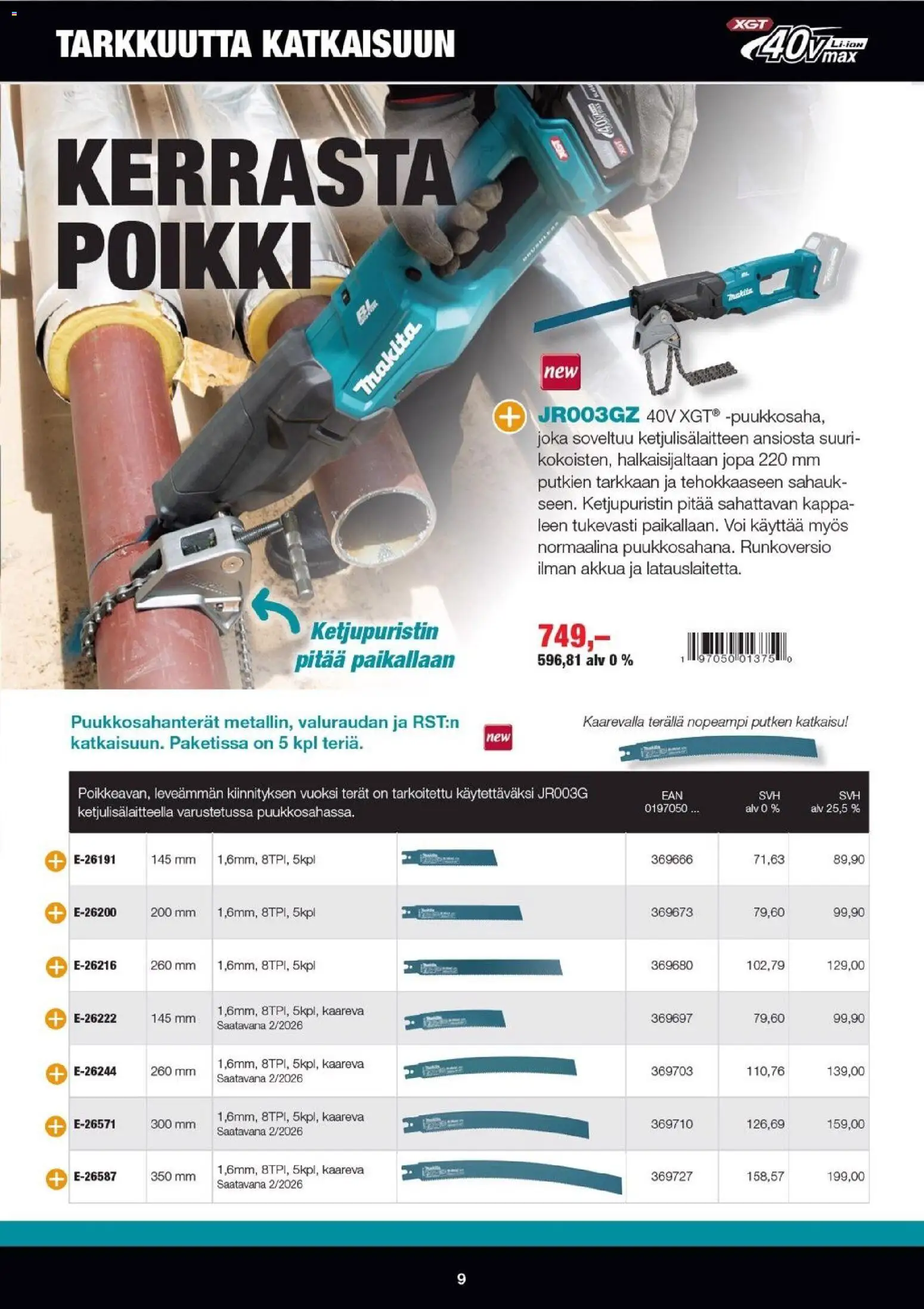 Makita tarjoukset – voimassa 01/01/2026 alkaen | Sivu: 9 | Tuotteet: Voi