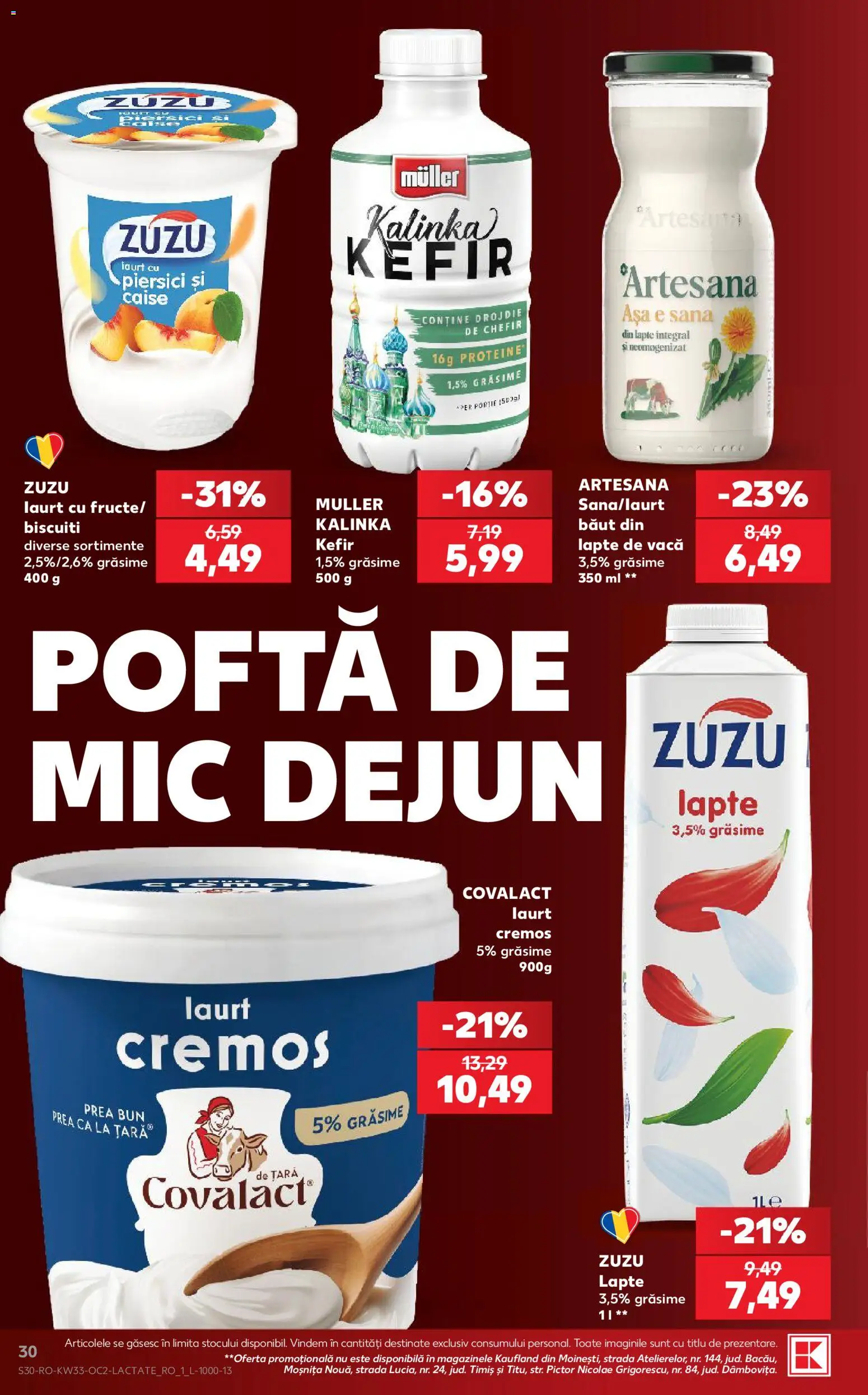 Noul catalog Kaufland – valabil de la 12.08.2026 | Pagină: 30 | Produse: Proteine, Chefir, Kefir, Piersici