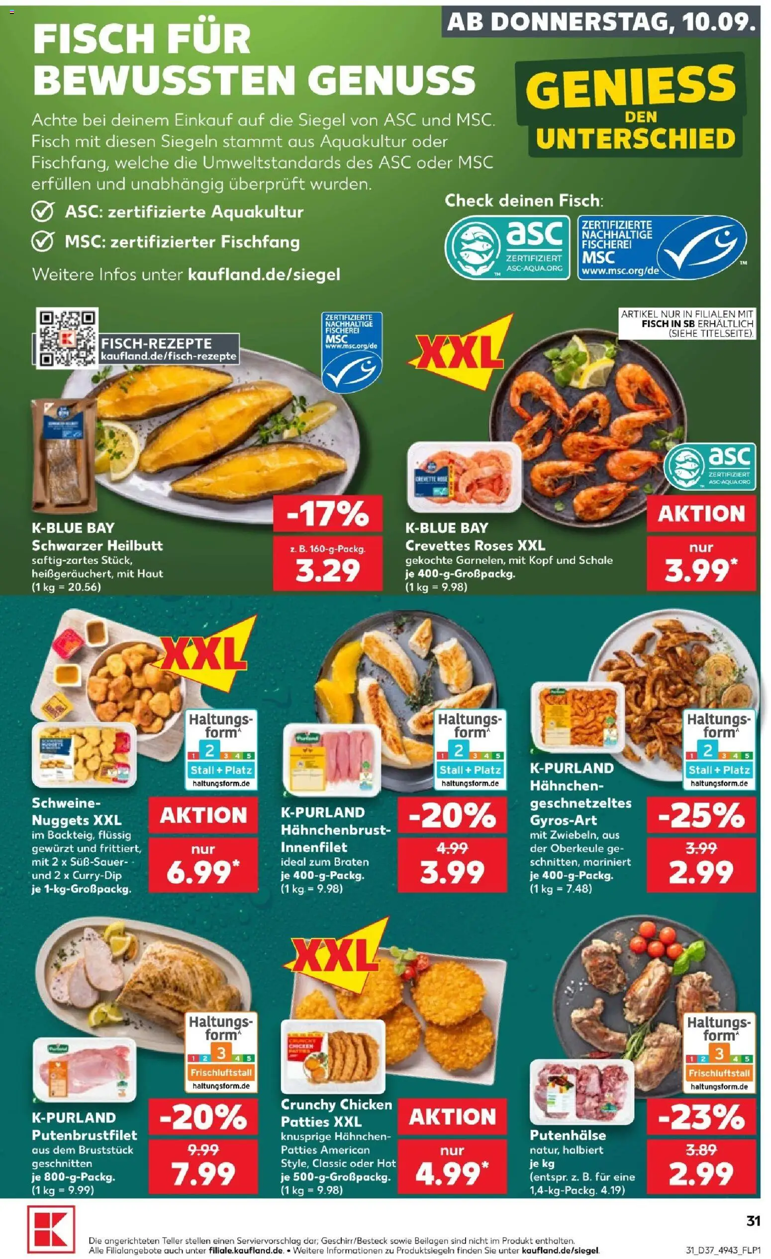 Kaufland Prospekt Köln – gültig ab 10.09.2026 | Seite: 31 | Produkte: Beilagen, Hahnchen, Fisch, Hahnchenbrust