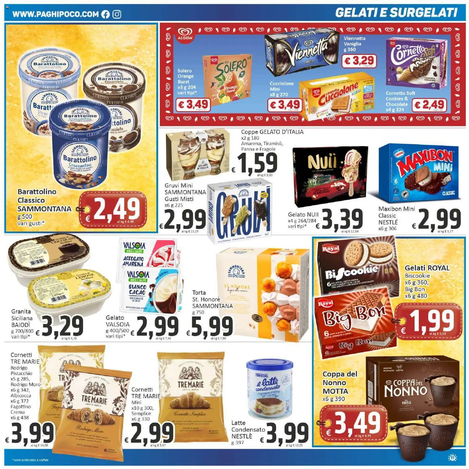 Volantino Paghi Poco del 21/07/2026 | Pagina: 11 | Prodotti: Panna, Gelato, Limone, Cacao