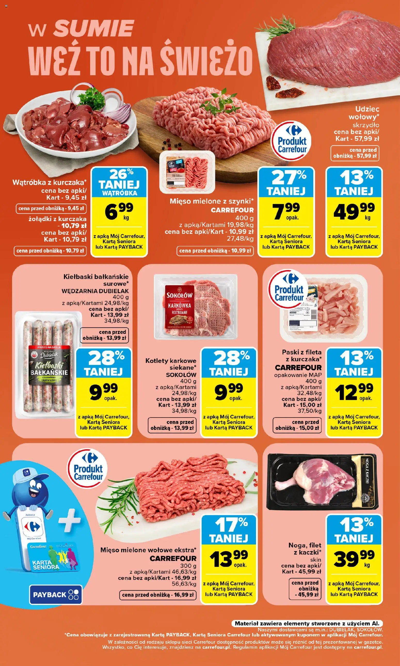 Carrefour gazetka - Weź to na świeżo od 17.08.2026 | Strona: 4 | Produkty: Karta, Karkówka, Mięso mielone, Kotlety