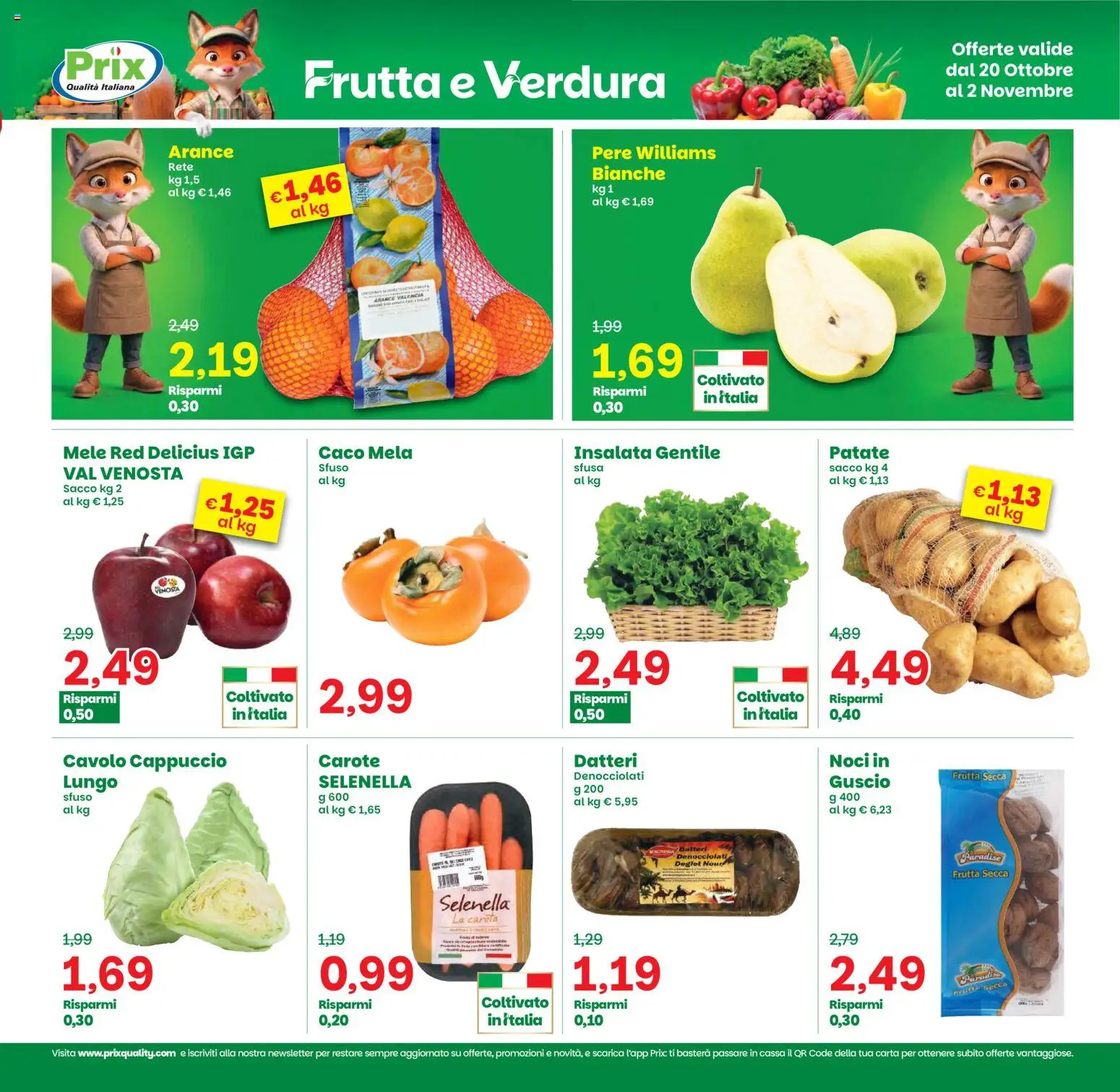 Volantino Prix del 20/10/2026 | Pagina: 10 | Prodotti: Mele, Carota, Noci, Cavolo