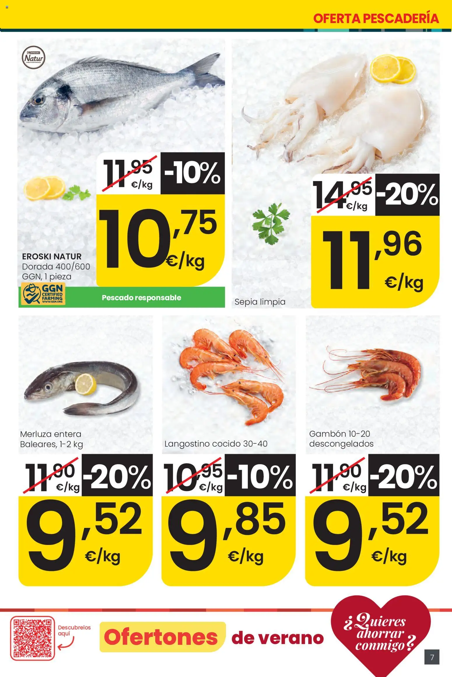 Eroski Ofertones locales de verano │ válido desde el 11.06.2026 | Página: 7 | Productos: Pescado, Langostino