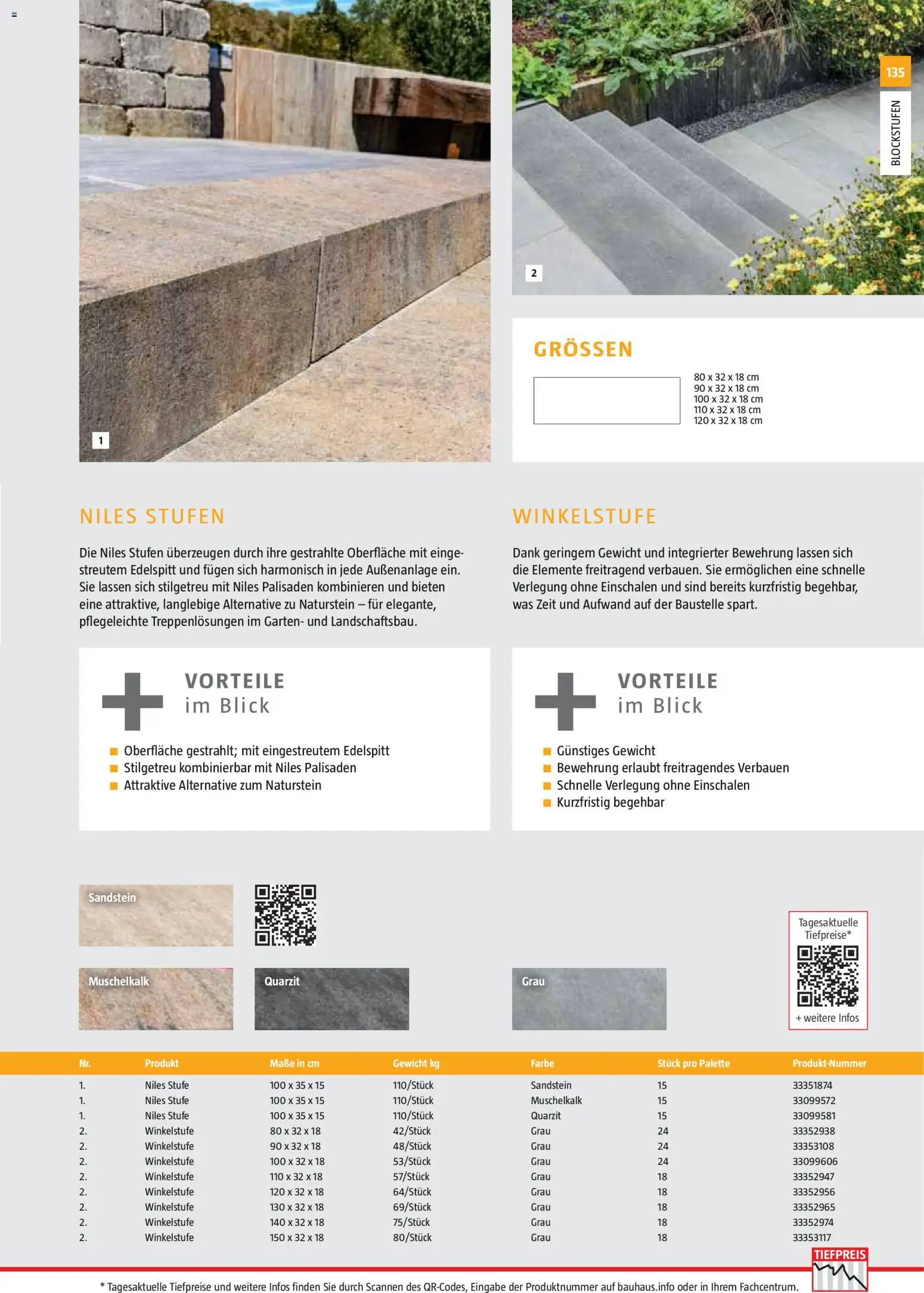 Bauhaus Gartenbaumaterialien gültig ab 01.04.2026 | Seite: 135 | Produkte: Gewicht