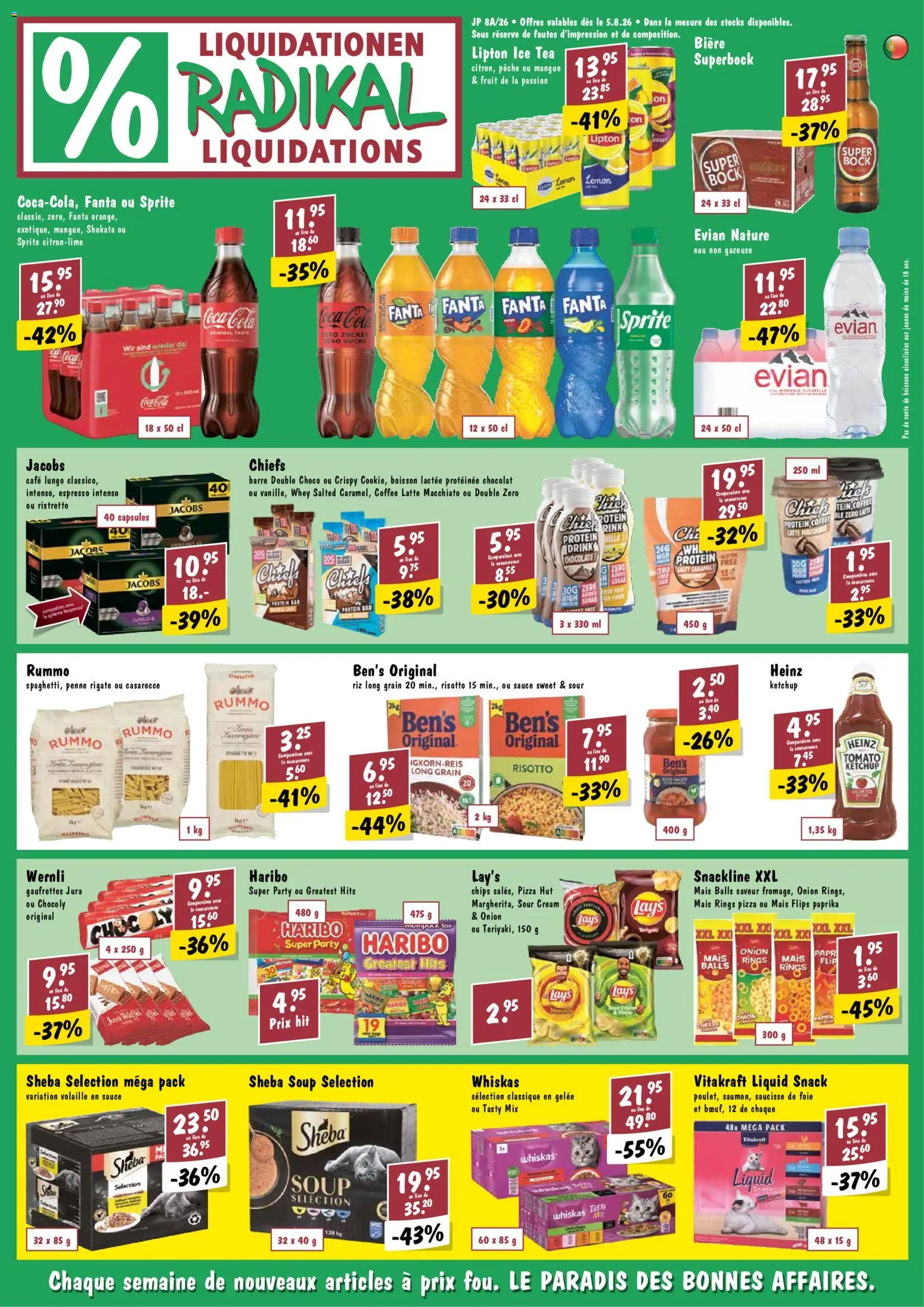 Radikal aktionen FR – gültig ab 05.08.2026 | Seite: 1 | Produkte: Coca Cola, Sprite, Pizza, Hut