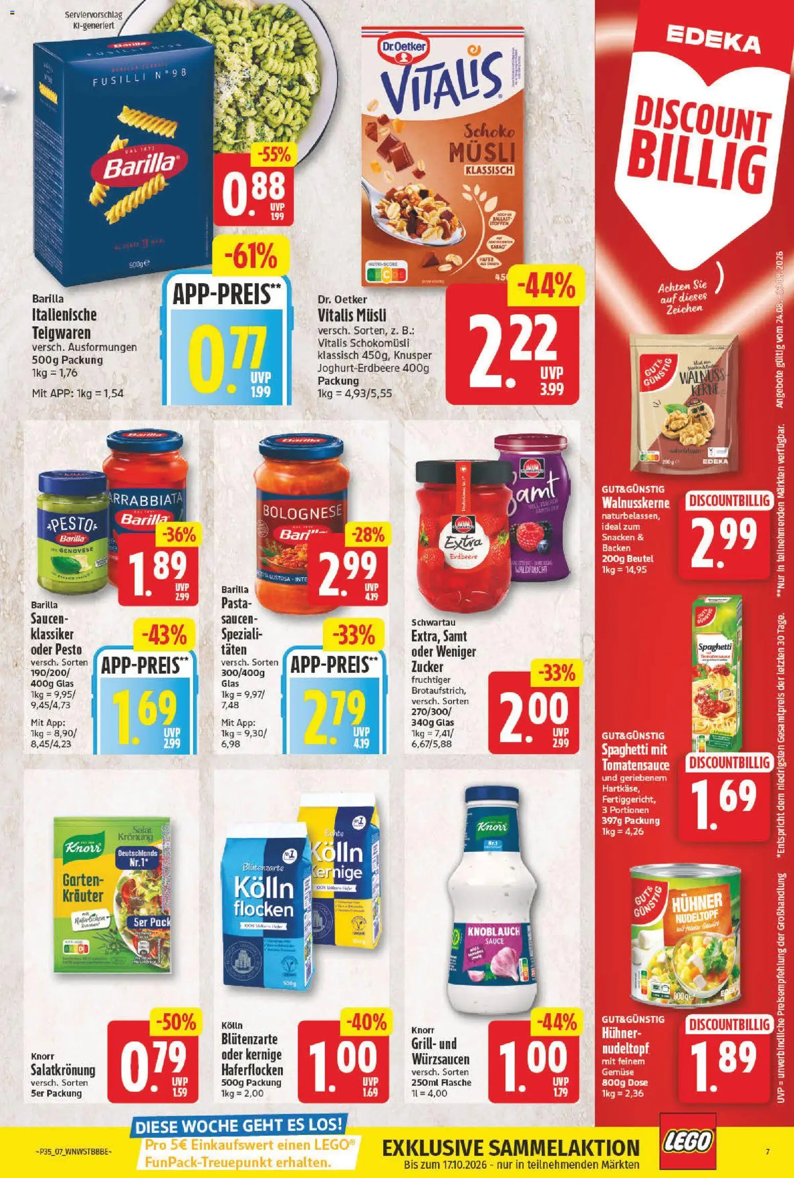 NP Discount Prospekt – gültig ab 24.08.2026 | Seite: 9 | Produkte: Musli, Grill, Barilla, Pasta