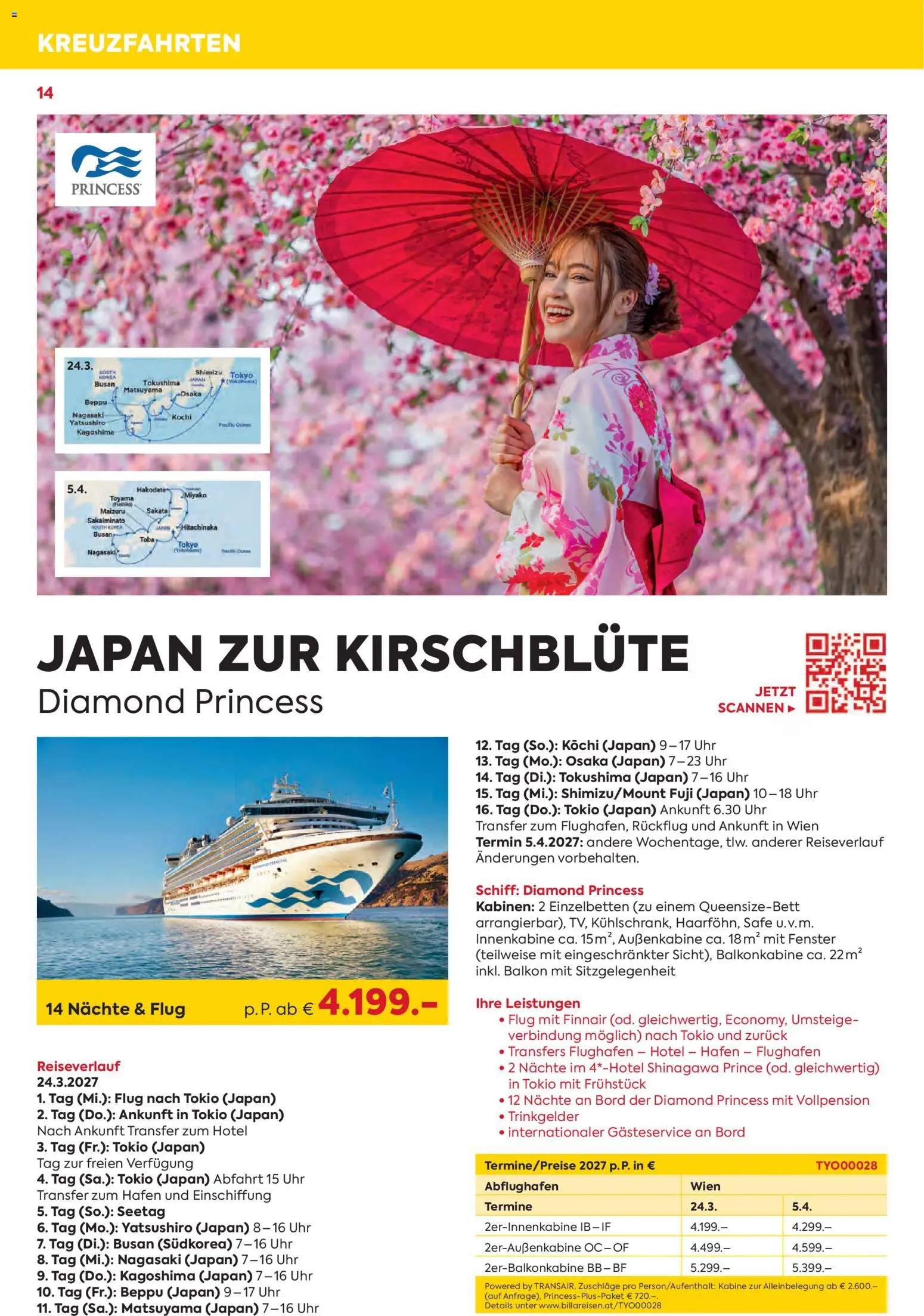 Billa - Billa Reise Kreuzfahrten Highlights gültig ab 01.01.2026 | Seite: 14 | Produkte: Uhr