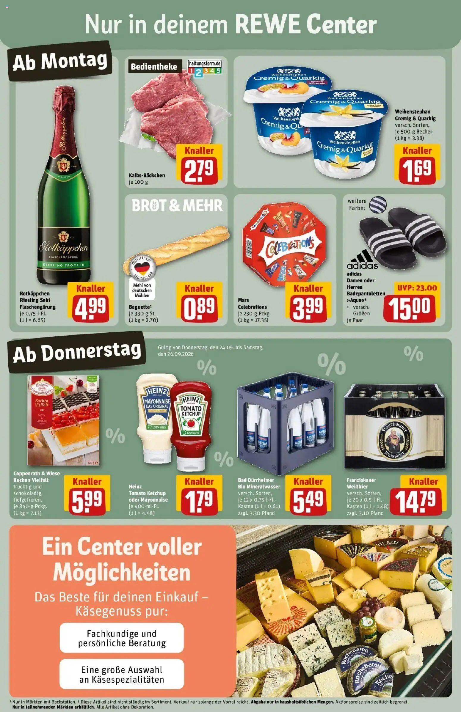 REWE Prospekt ab 21.09.2026 zum Blättern » Angebote | Seite: 3 | Produkte: Franziskaner, Weißbier, Sekt, Bad