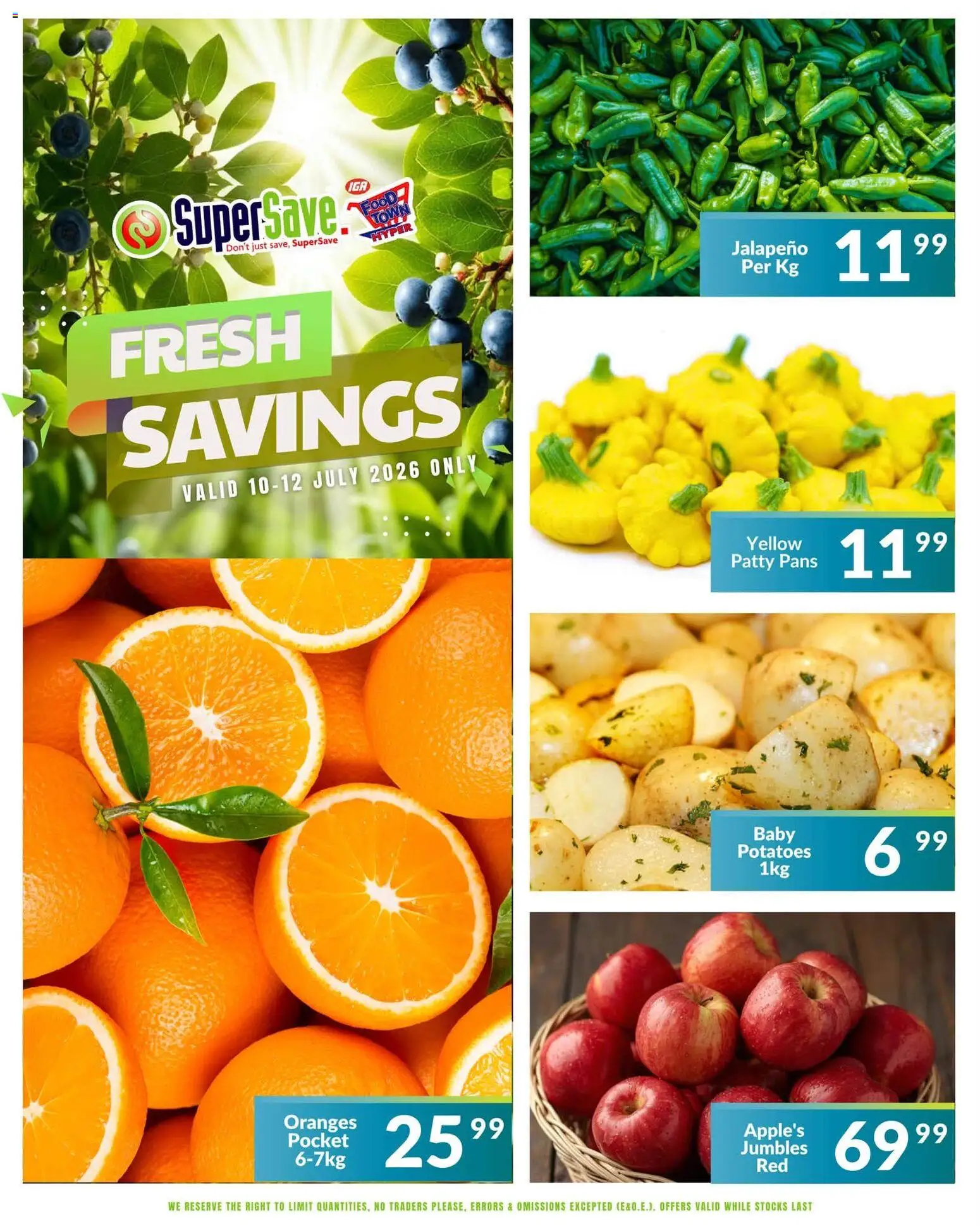 New Super Save catalogue – valid from 10/07/2026 | Page: 4 | Products: Pans, Oranges, Potatoes