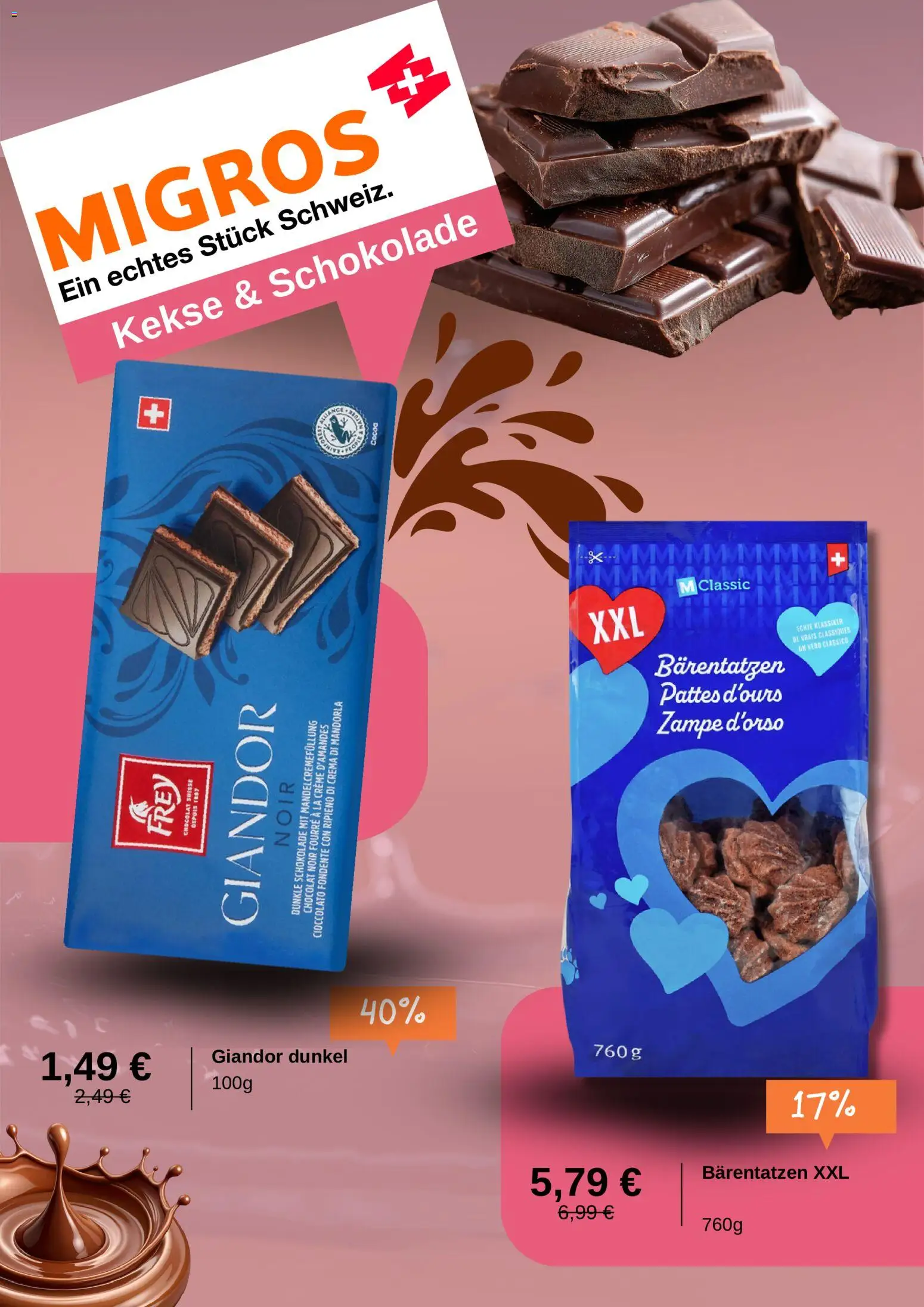 Migros Prospekt – gültig ab 18.08.2026 | Seite: 3 | Produkte: Schokolade, Dunkle schokolade, Creme, Kekse
