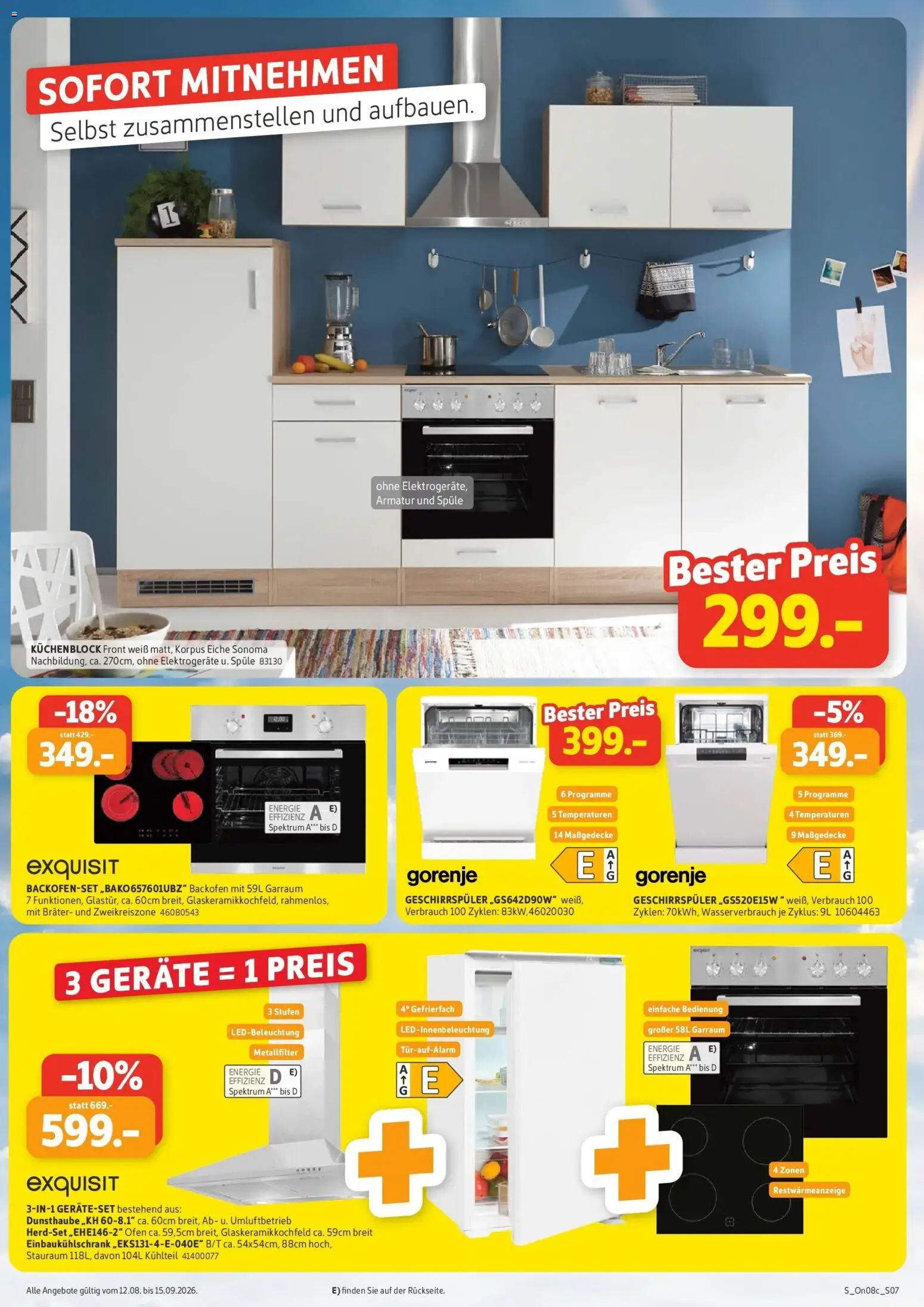 Sconto - SCONTO: Prospekt – gültig ab 12.08.2026 | Seite: 7 | Produkte: Gorenje, Küchenblock, Armatur, Backofen