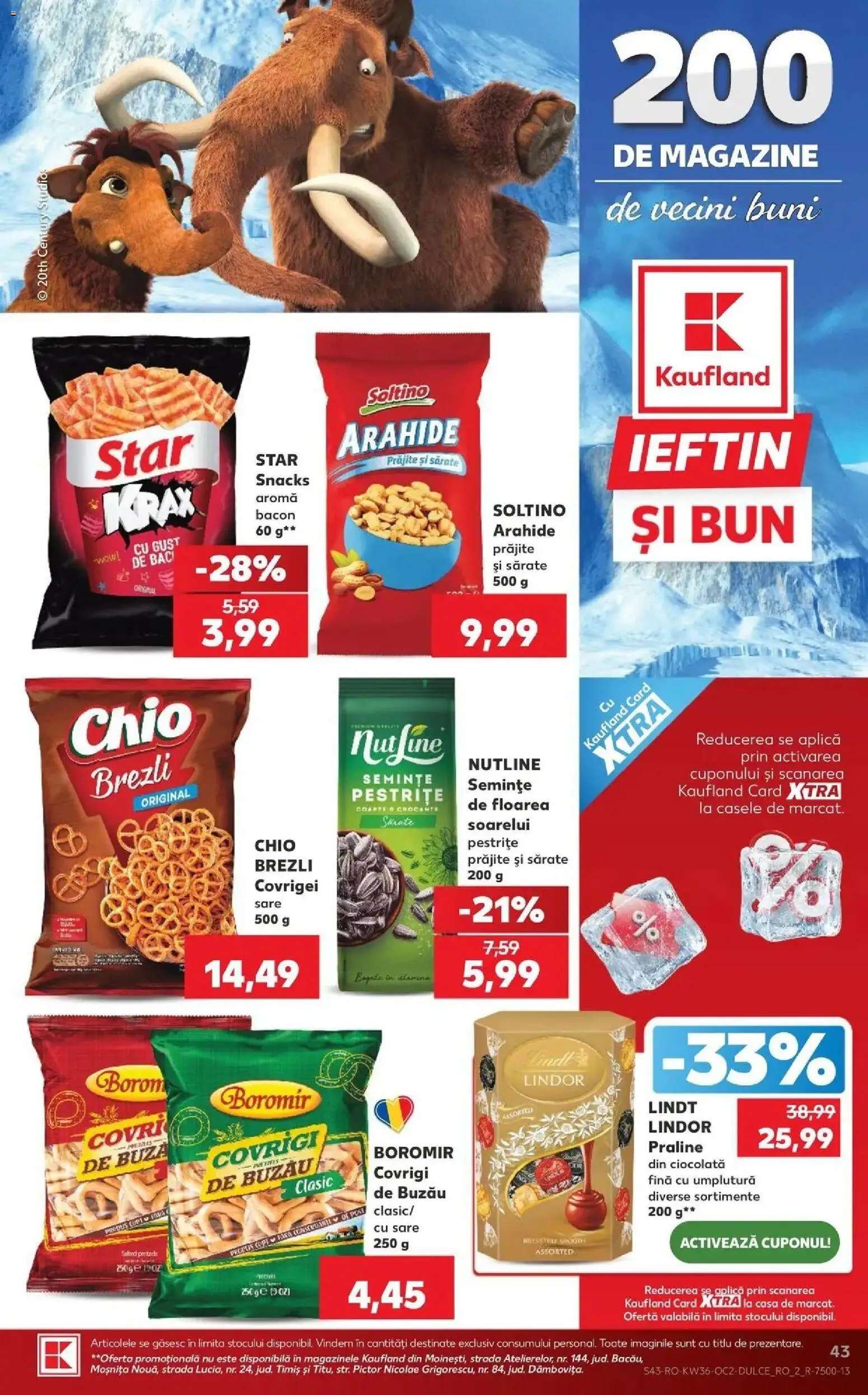 Kaufland Viseu de Sus 02.09.2026 - Revista si Oferta | Pagină: 43 | Produse: Lindt, Aplică, Bacon, Arahide
