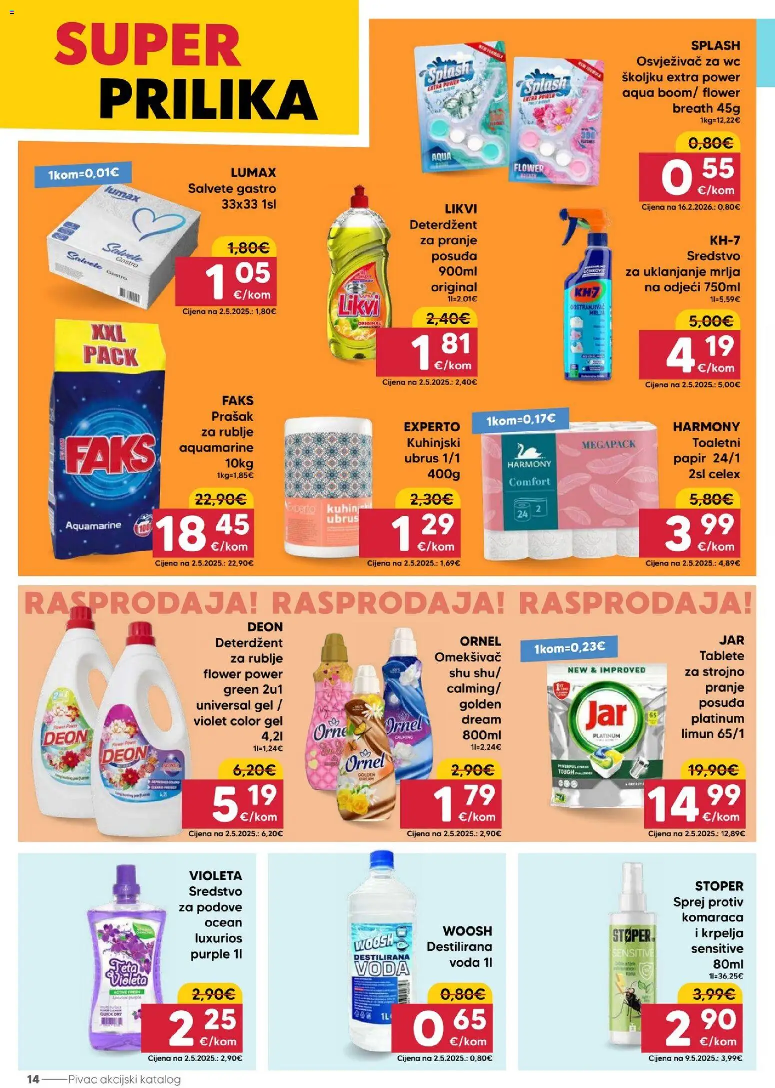 Pivac katalog | vrijedi od 08.06.2026 | Stranica: 14 | Proizvodi: Faks, Deterdžent, Voda, Limun