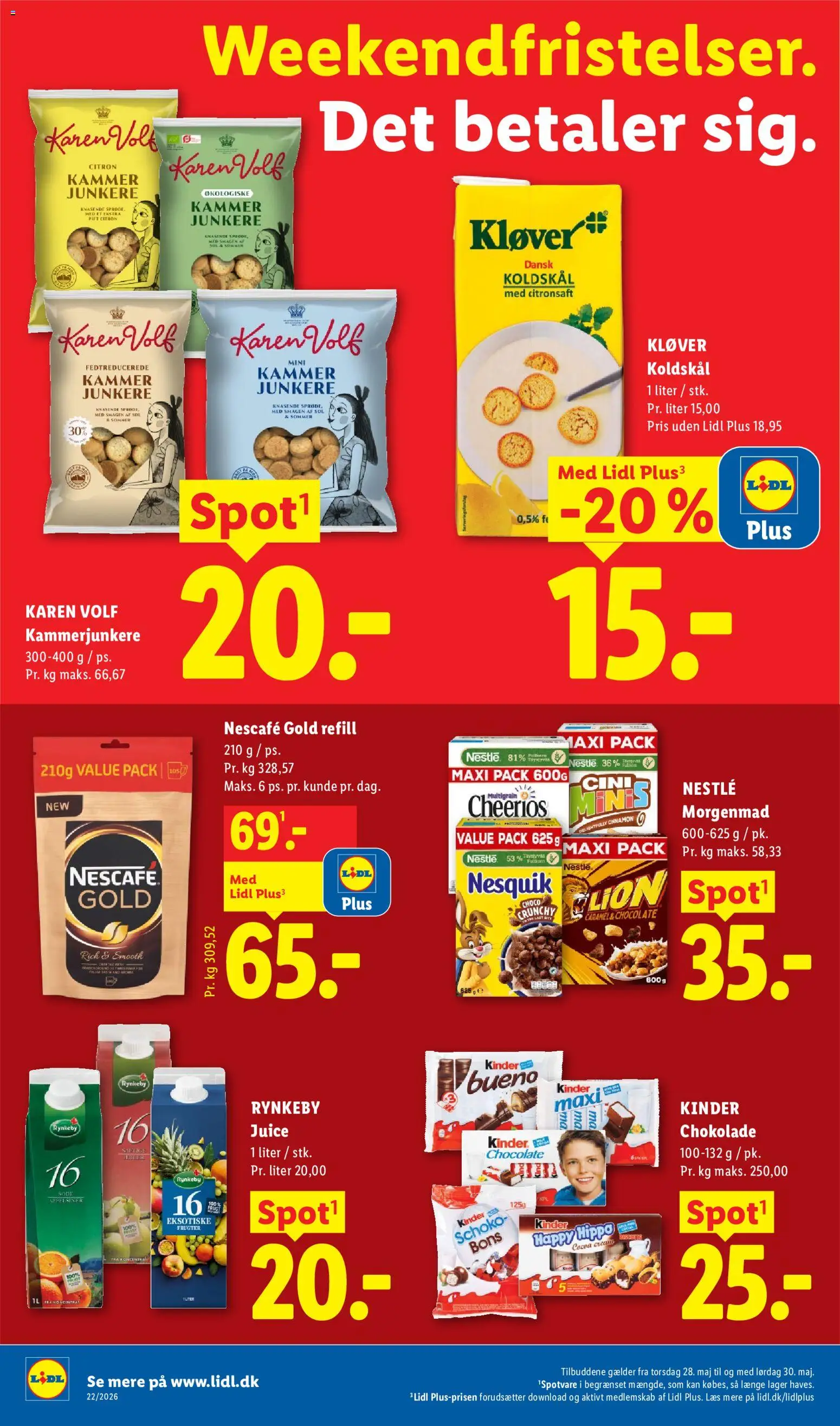 Lidl tilbudsavis – gyldig fra 28.05.2026 | Side: 4 | Produkter: Chokolade, Juice, Koldskål, Søm