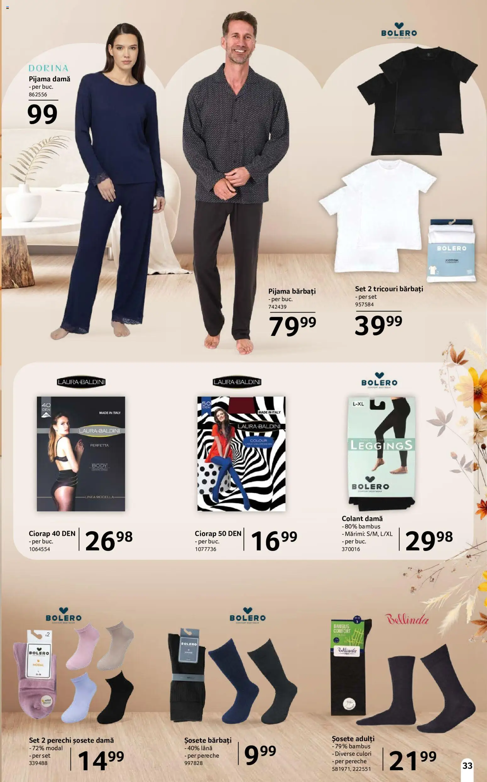 Noul catalog Selgros – valabil de la 18.09.2026 | Pagină: 33 | Produse: Body, Pijamă, Șosete
