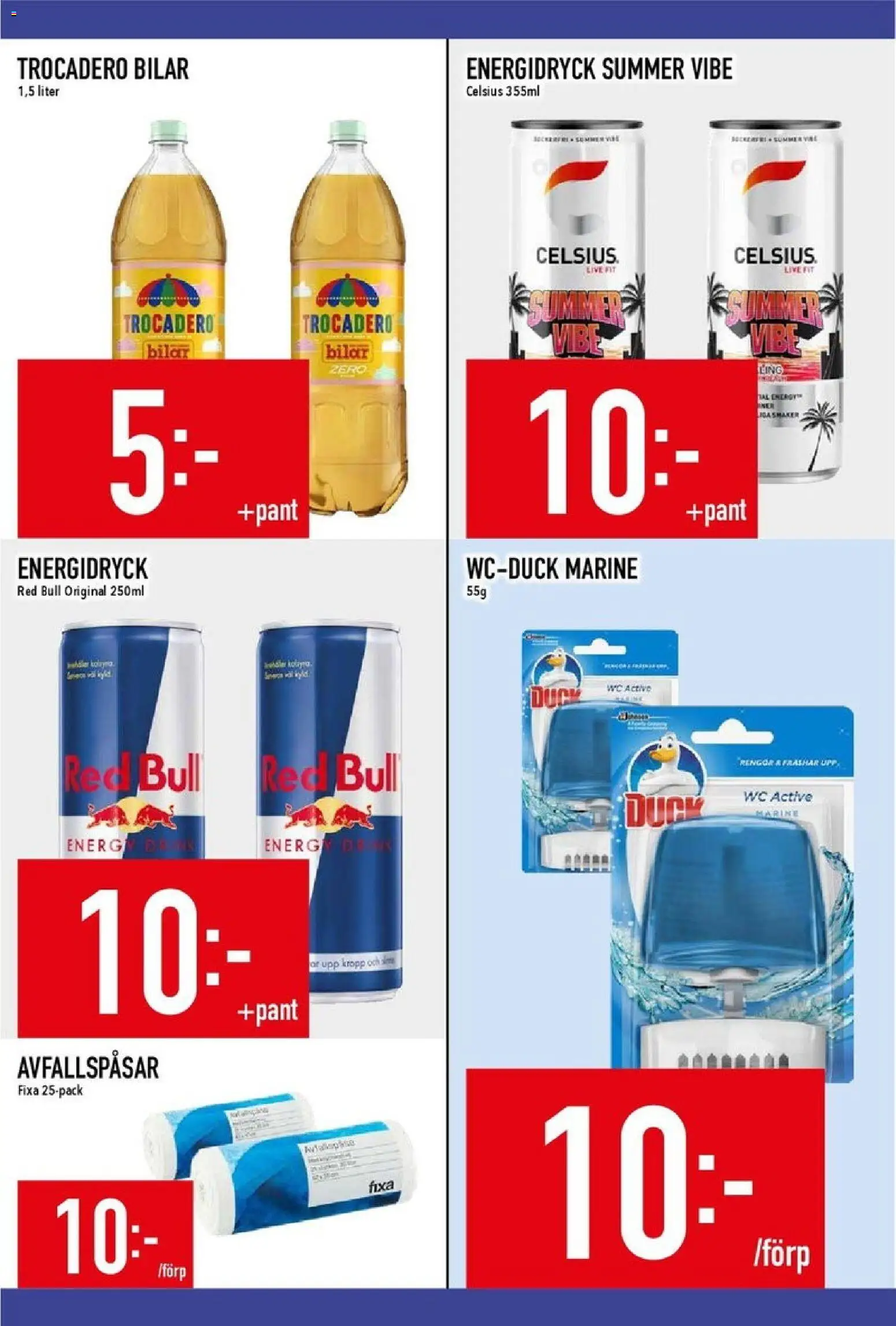 Matdax reklamblad aktuell från 10/08/2026 | Sida: 17 | Produkter: Red bull, Avfallspåsar, Energidryck