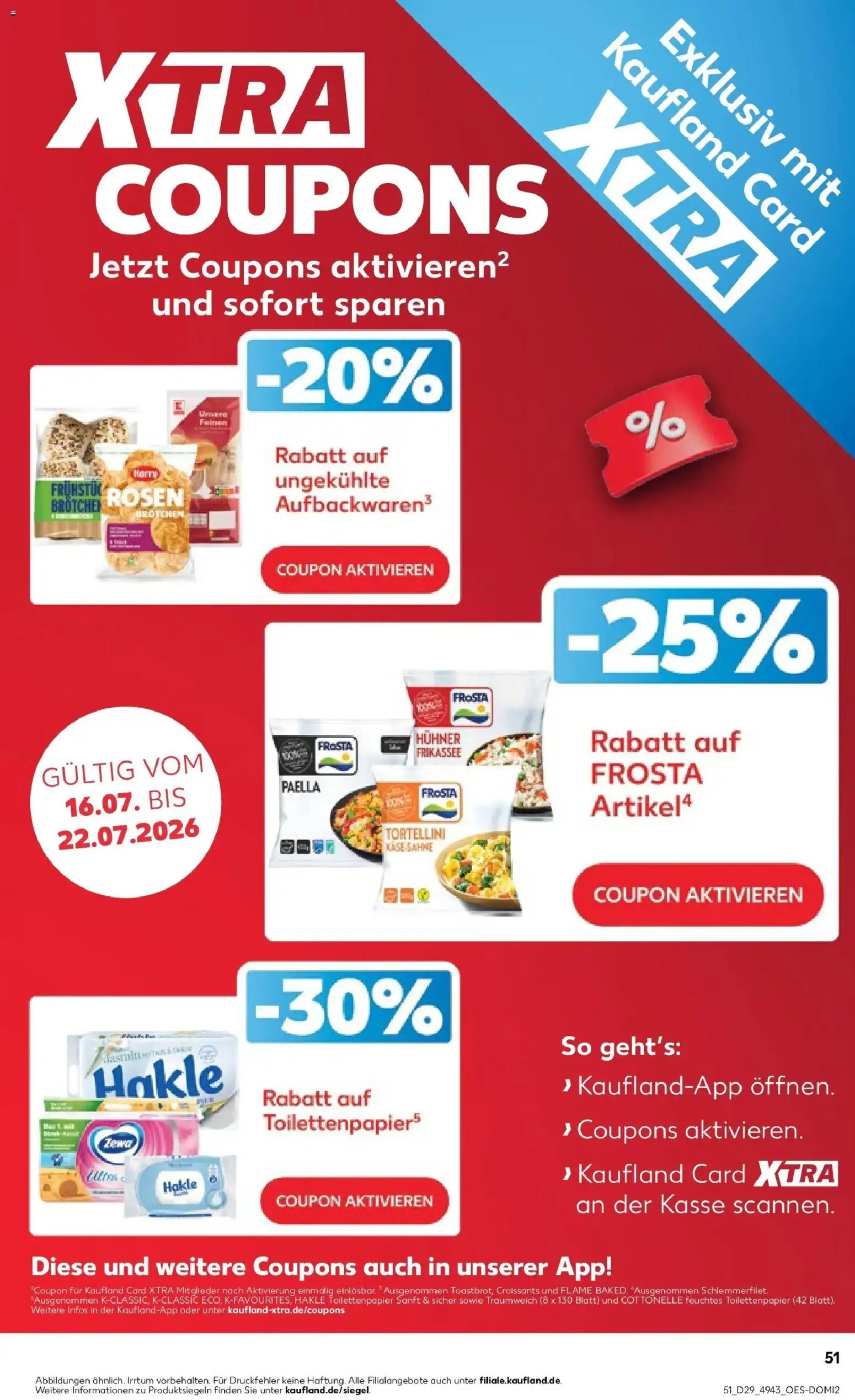 Kaufland Prospekt Köln – gültig ab 16.07.2026 | Seite: 51 | Produkte: Zewa, Frosta, Toilettenpapier, Feuchtes Toilettenpapier