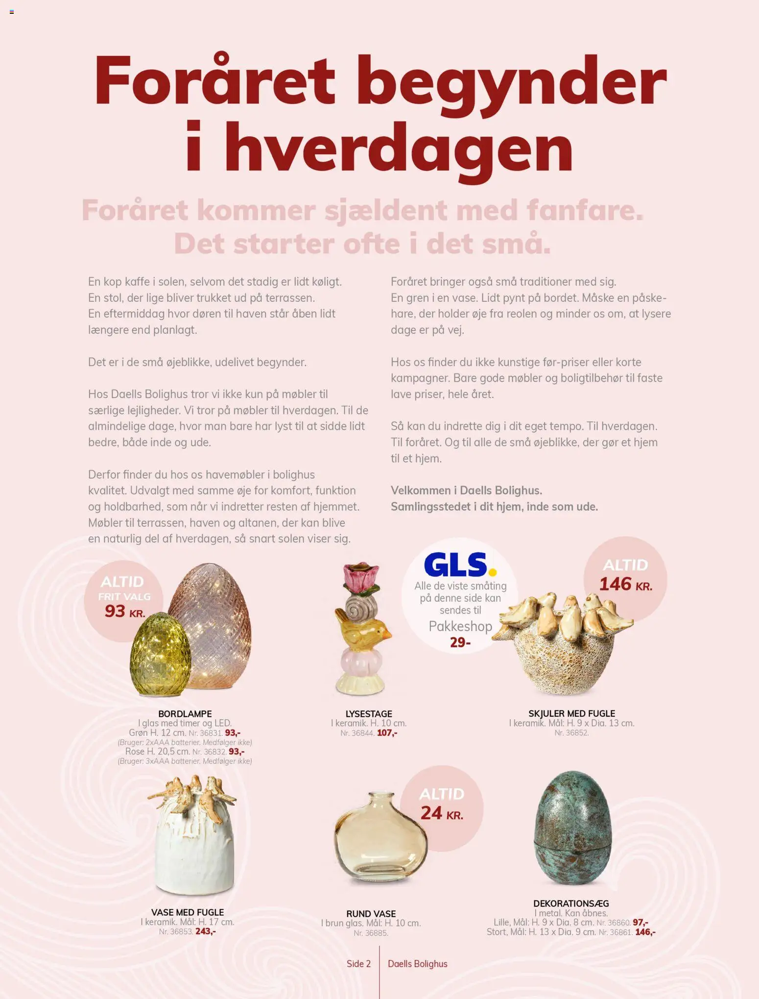 Daells Bolighus tilbudsavis – gyldig fra 25.03.2026 | Side: 2 | Produkter: Kaffe, Maske, Vase, Søm