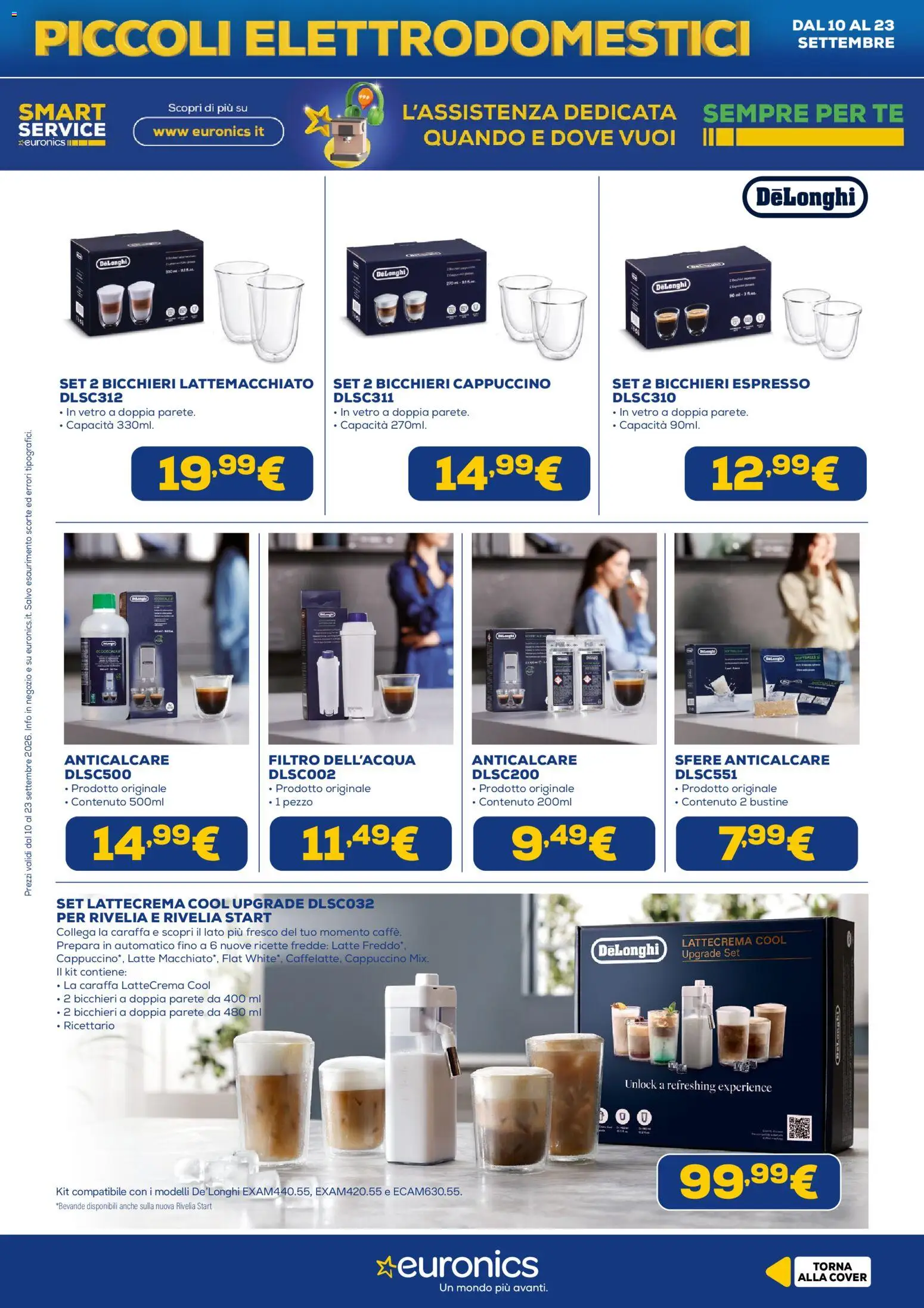 Volantino Euronics del 10/09/2026 | Pagina: 7 | Prodotti: Caraffa, Cappuccino, Anticalcare, Latte