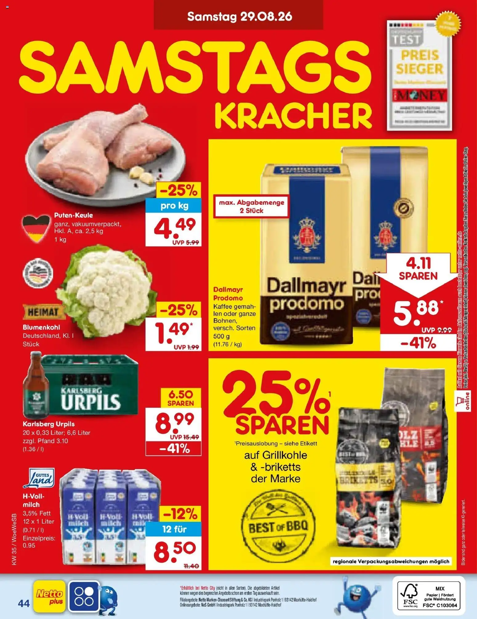 Netto Marken-Discount Prospekt Leonberg – gültig ab 24.08.2026 | Seite: 58 | Produkte: Milch, Kaffee, Bilder, Dallmayr prodomo