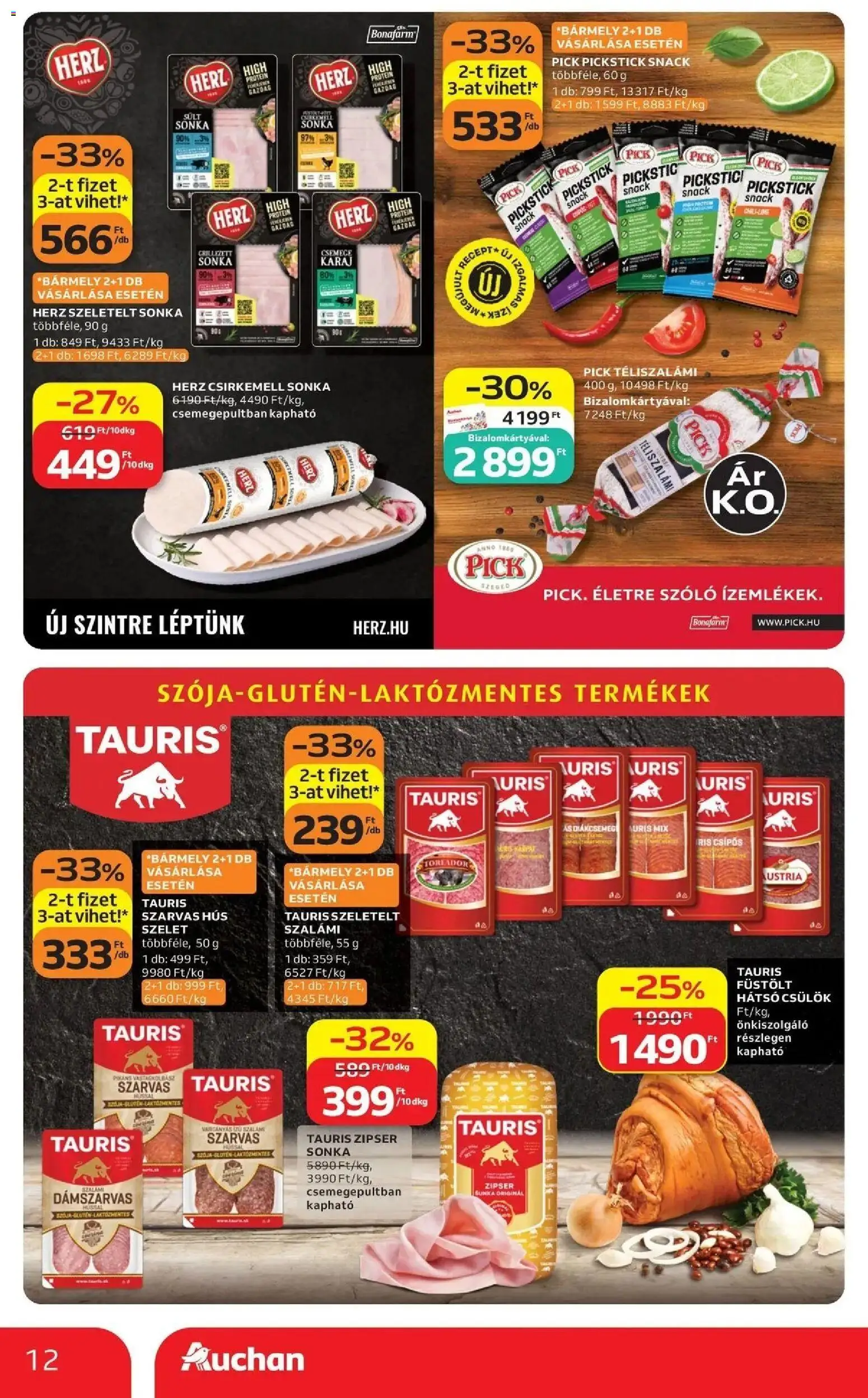 Auchan akciós újság Szolnok - 2026.09.03. -tól/töl > akció, lapozható szórólap 🛍️ | Oldal: 12 | Termékek: Protein, Füstölt hátsó csülök, Csirkemell sonka, Csülök