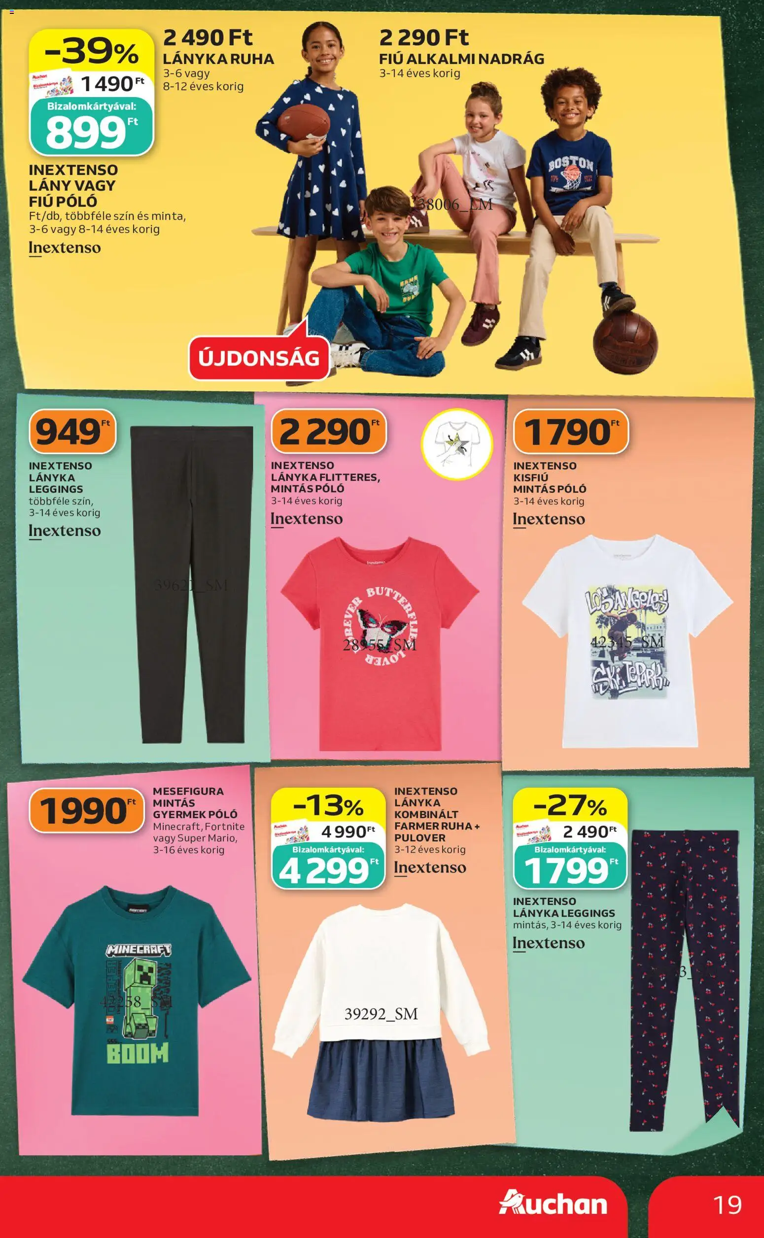 Auchan akciós ujság - amely érvényes a következő dátumtól: 2026.07.23. | Oldal: 19 | Termékek: Farmer, Eper, Pulóver, Nadrág