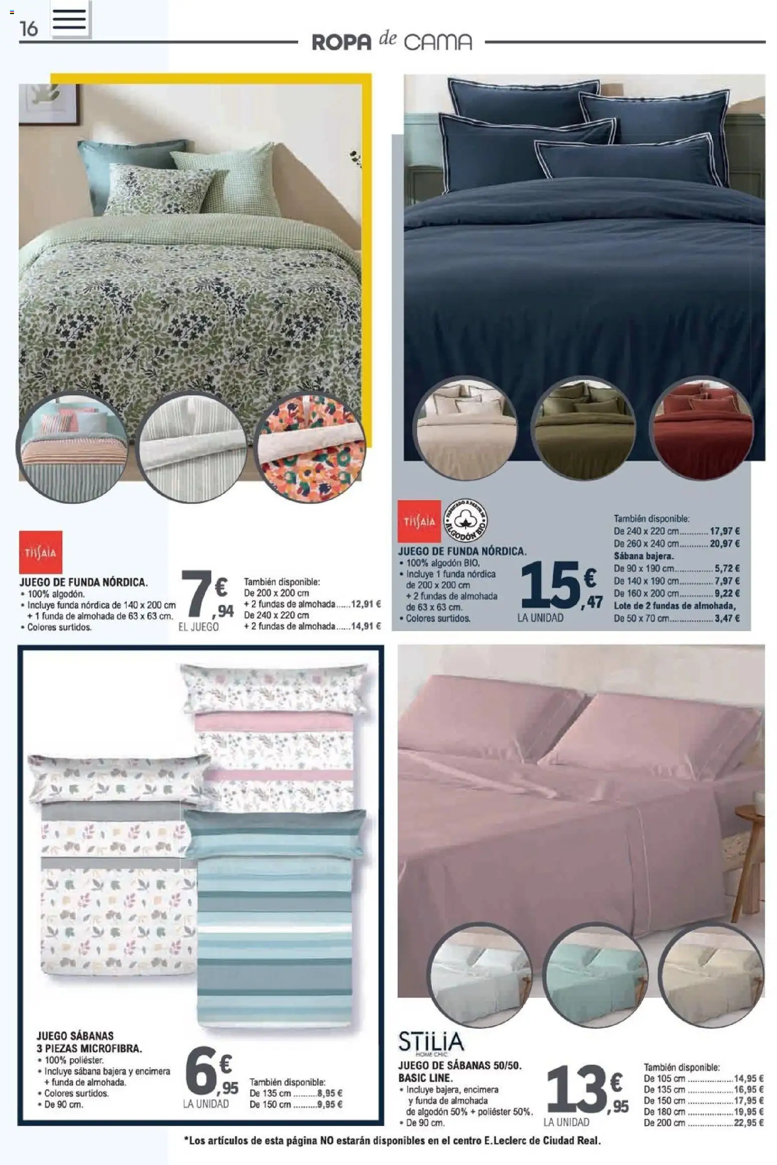 E.Leclerc Ciudad Real │ válido desde el 31/08/2026 | Página: 16 | Productos: Funda, Ropa de cama, Cama, Almohada